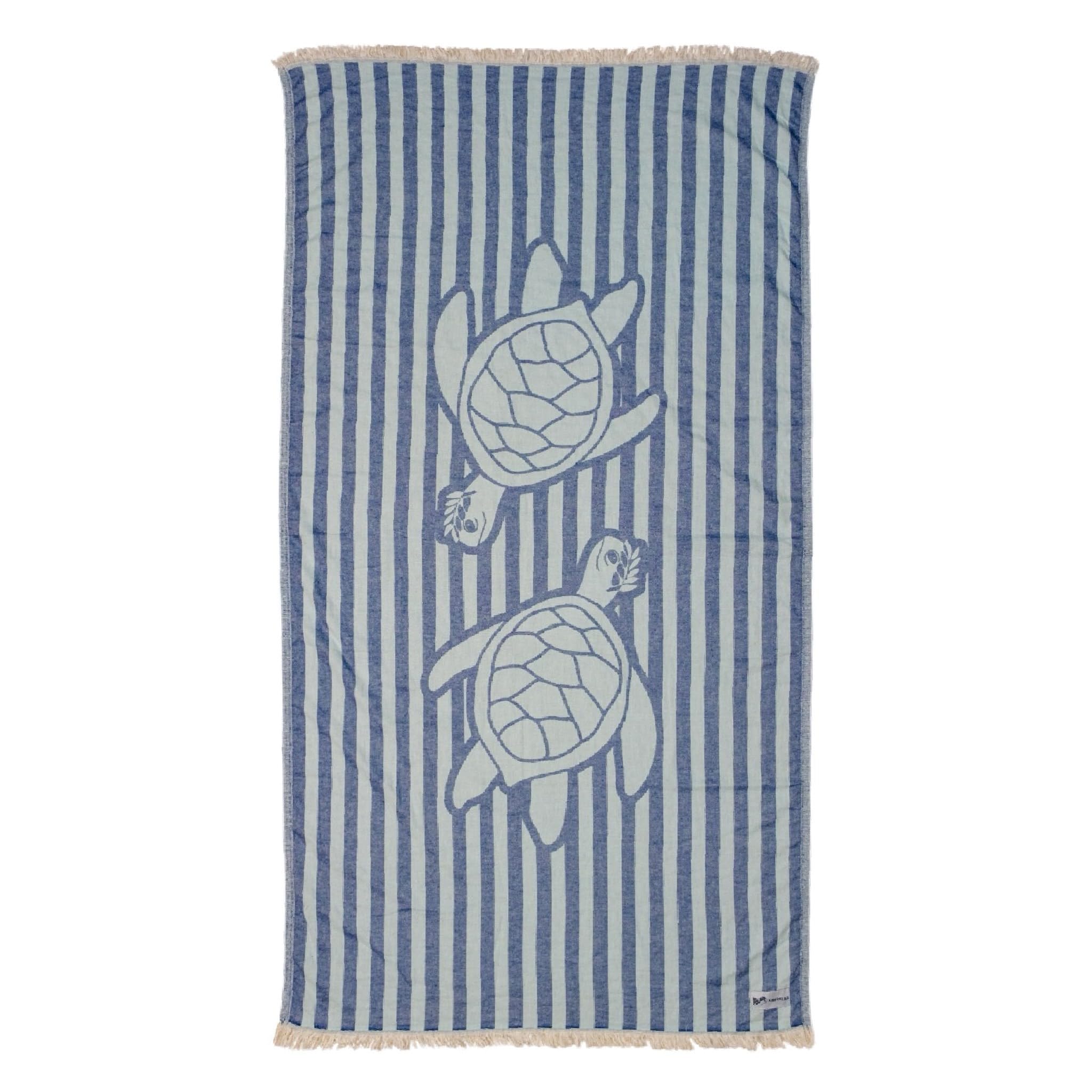 Turkish Beach Towel - 100 Organic Cotton - Soft Quick-Dry Sand Proof Prewashed - Lightweight Oversized for Beach