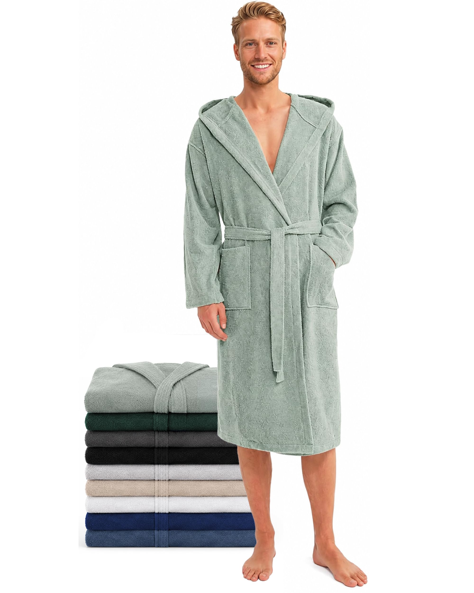 Twinzen - Accappatoio Uomo Spugna 100% Cotone Oeko-Tex