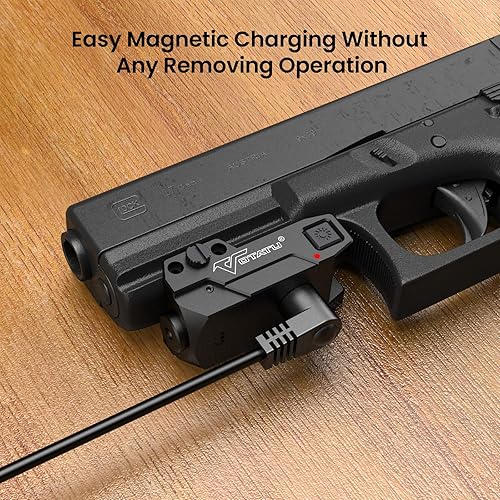 Miniatura 4 de Votatu H3L-R - Mira láser roja táctica estroboscópica, montaje de pistola de construcción de metal de aluminio, mira láser de haz rojo de perfil