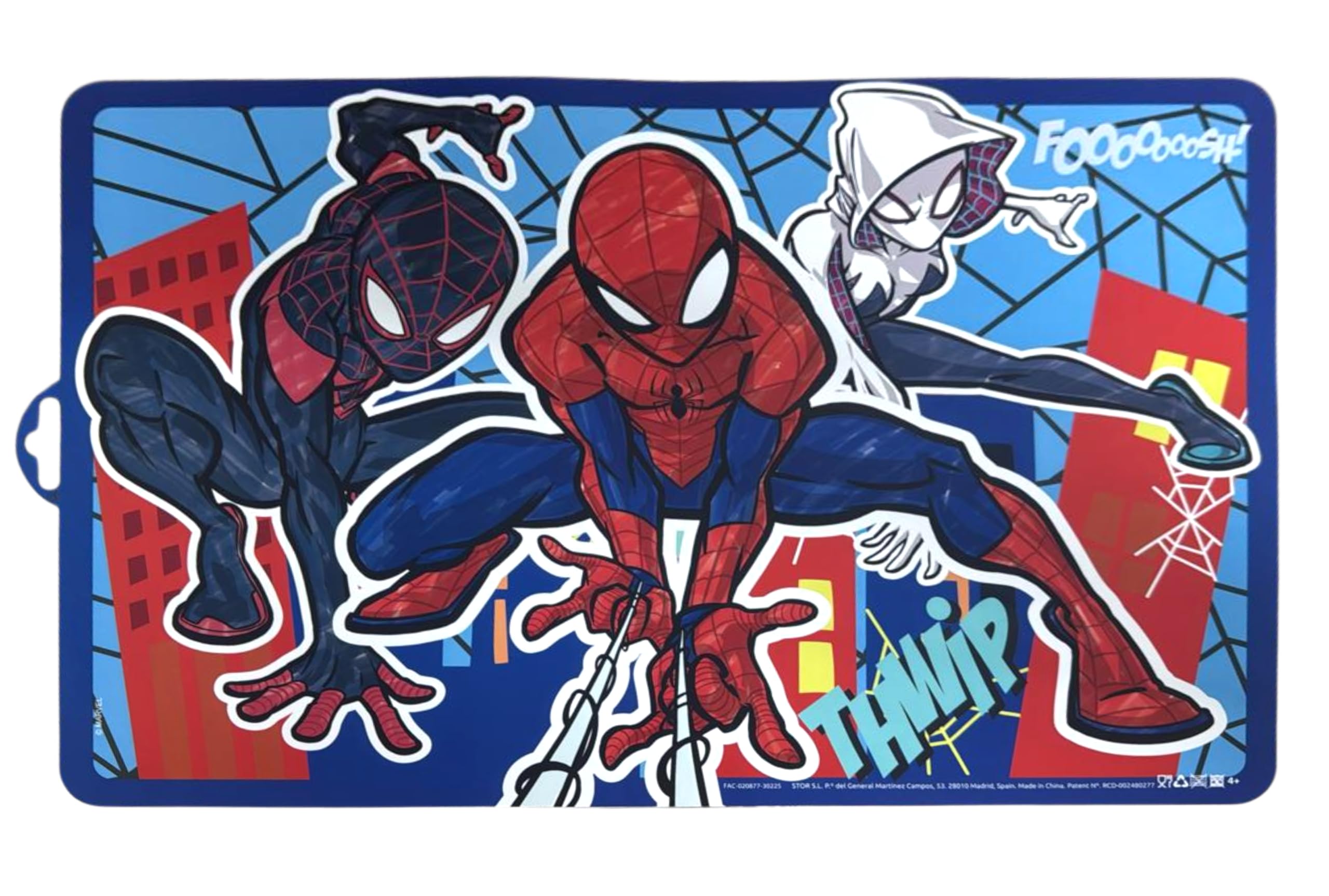 Spiderman Kids Placemat 41.5cm - Fun Superhero Table Mat for Toddlers, Non-Slip and Reusable Dining Mat, Easy to Clean, Mealtime Placemat, Independent Eating Tableware