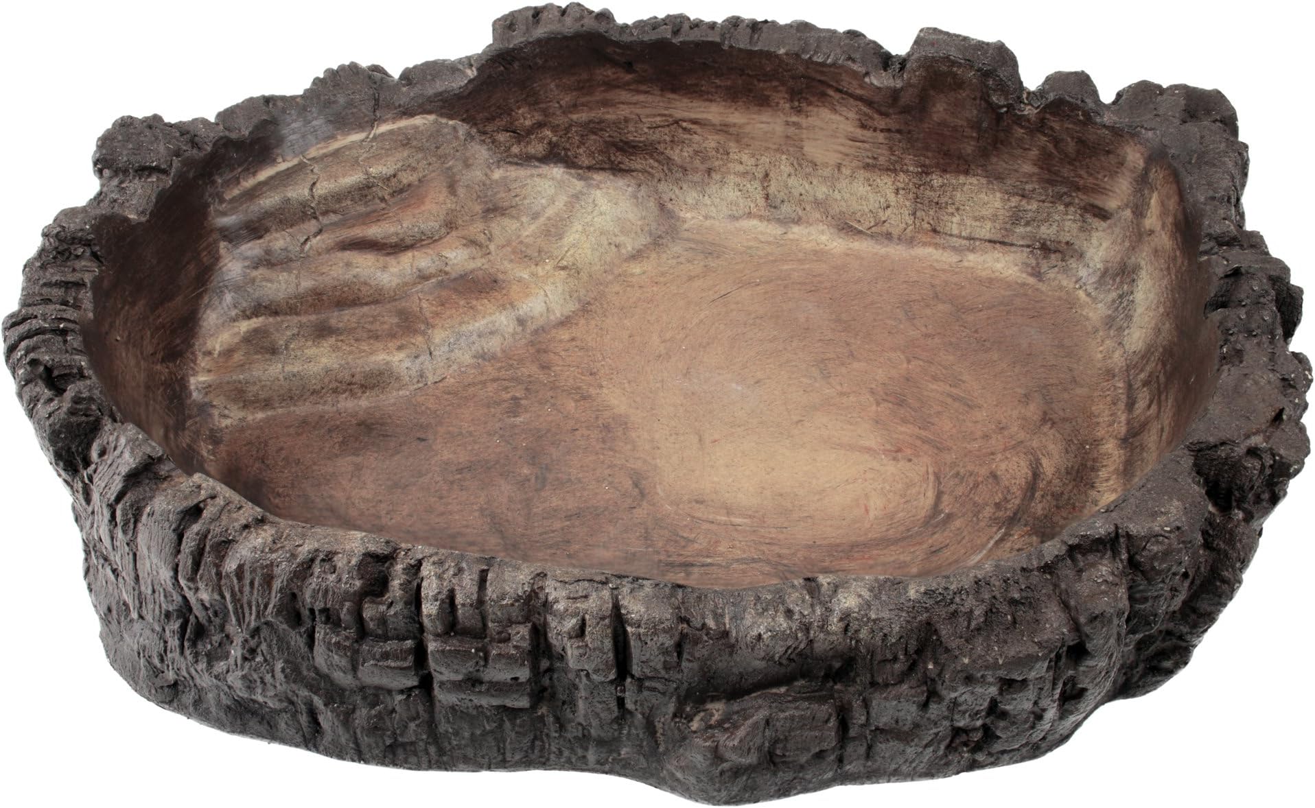 Acuami Reptiles in Wooden Look Bowl Food Water Bowl and Bath Shell for Geckos, Turtle, Snake, Food Bowl or Terrarium Accessories