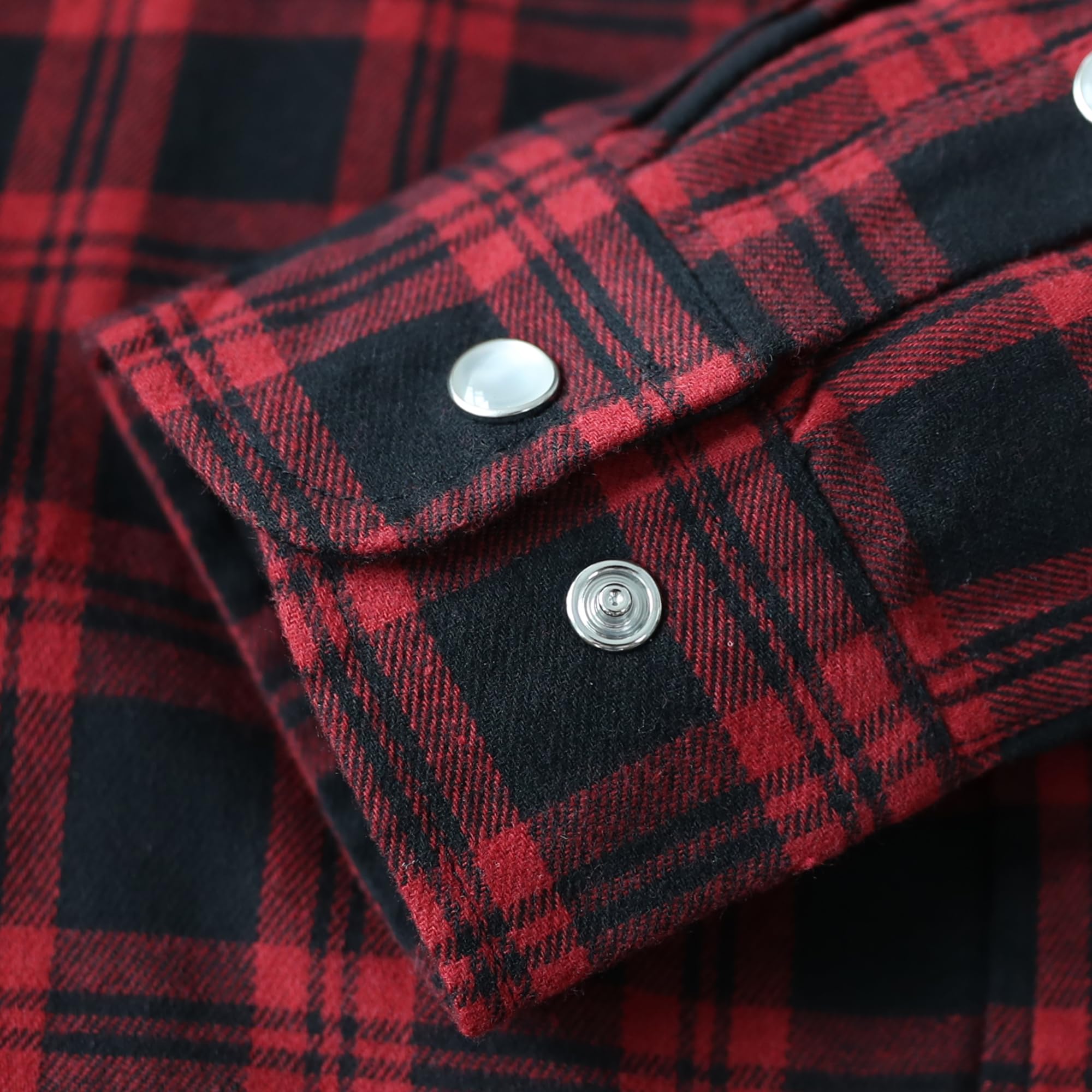 Dubinik®6 oz Camisa de Franela para Hombre Botones a Presión Estilo Vaquero