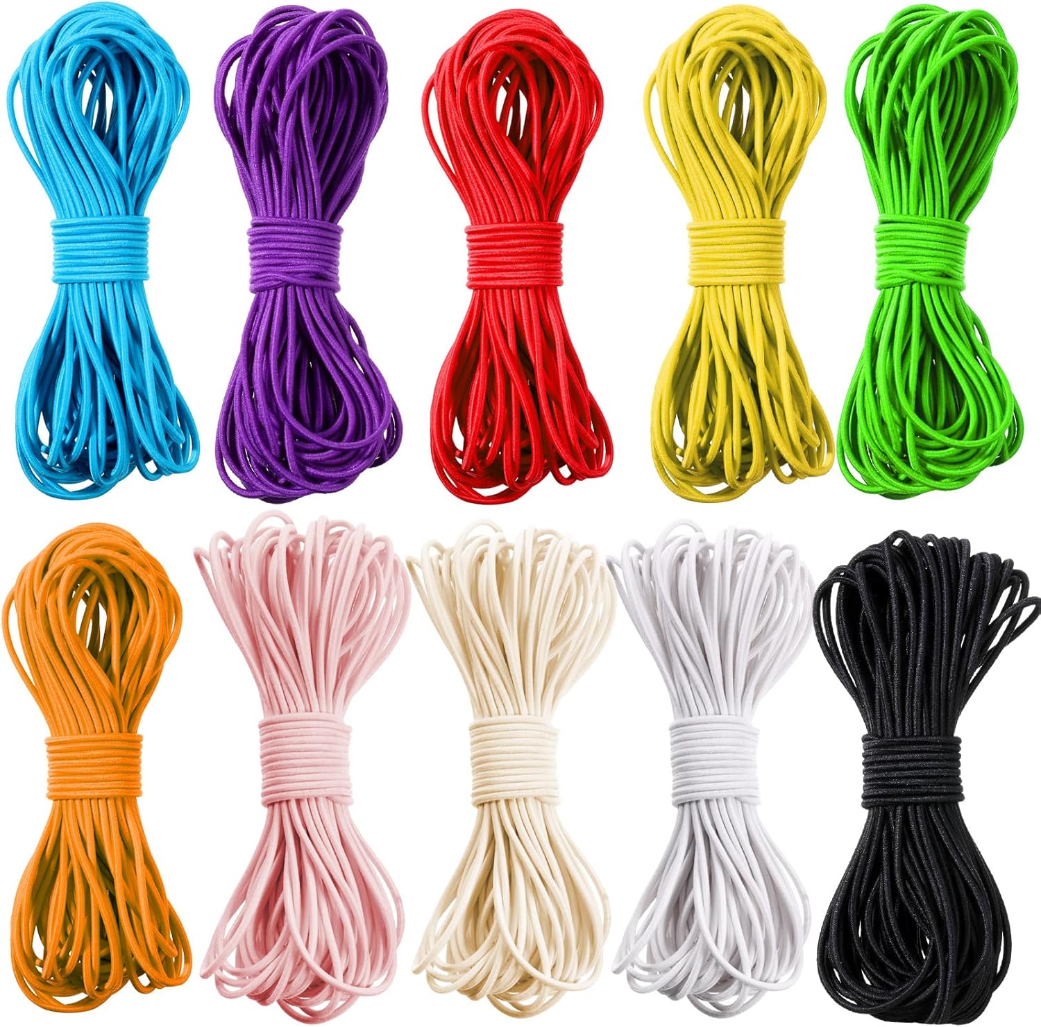 Boao 109 Yards 2.0 mm Multicolor Beading Elastic Cord Thread Stretch String Crafting Handmade DIY String for Sewing and Bracelets, Necklace, Jewelry Making (Bright Color)