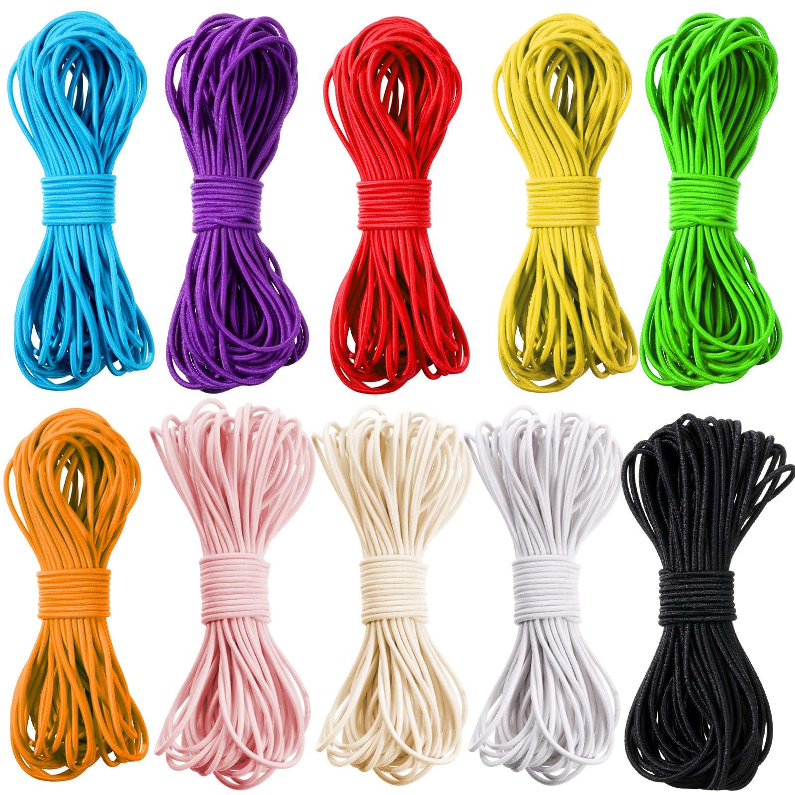 109 Yards 2.0 mm Multicolor Beading Elastic Cord Thread Stretch String Crafting Handmade DIY String for Sewing and Bracelets, Necklace, Jewelry Making