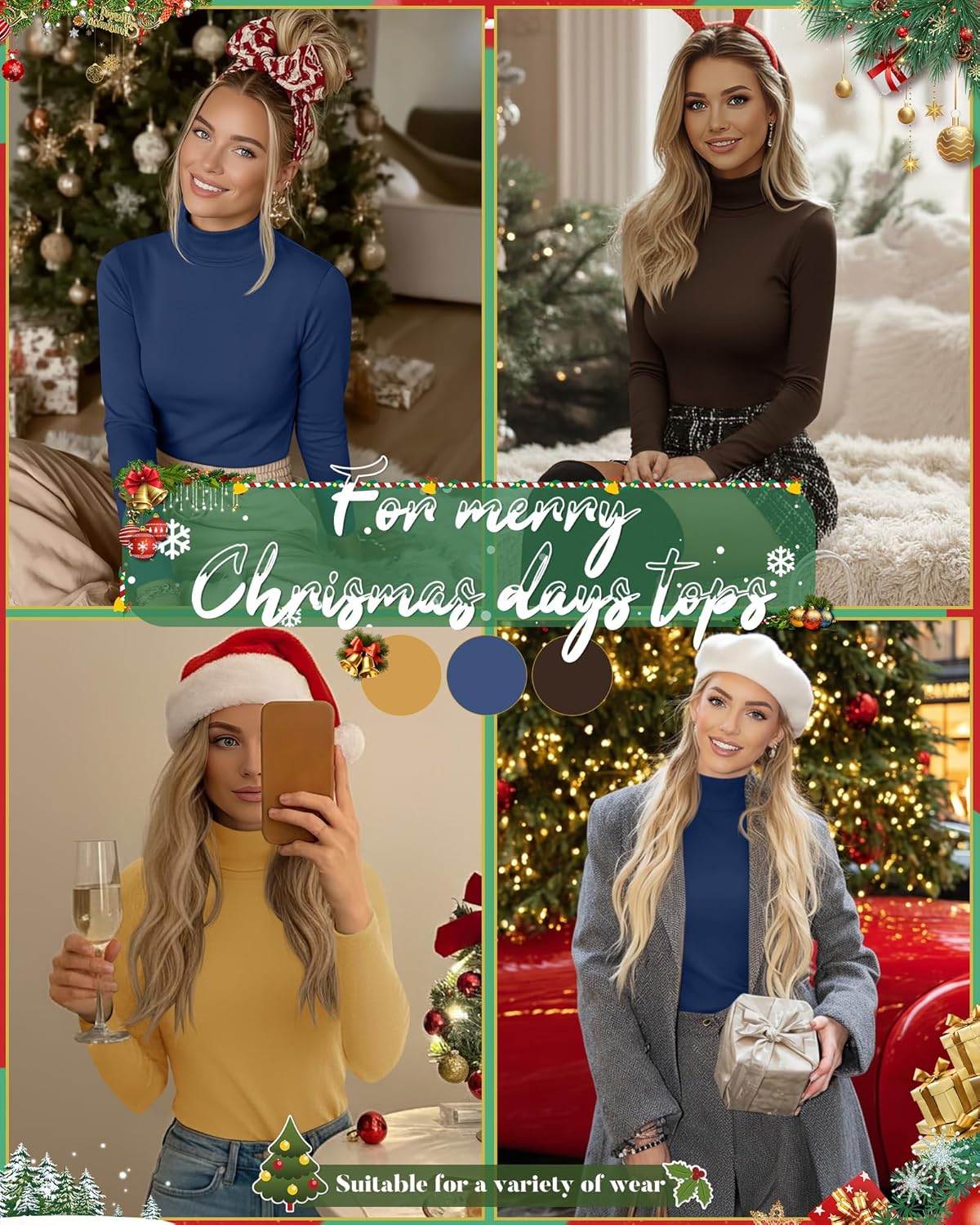 Neer 3 Pack Cotton Women's Turtleneck Long Sleeve Tops Thermal Underwear Base Layer Fall Winter Shirts Sweater - Image 6