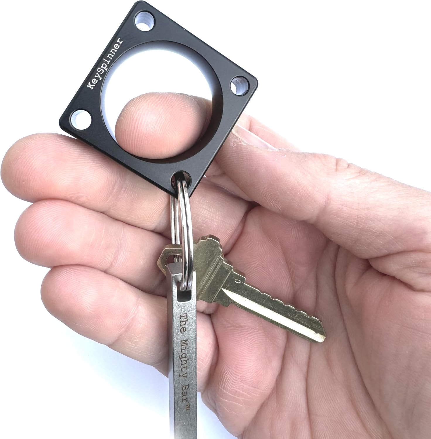 KeySpinner Key Ring Spinning Keychain Spinner Fidget Toy for Your Keys. No Moving Parts. CNC Milled from Aluminum by Gear Spool