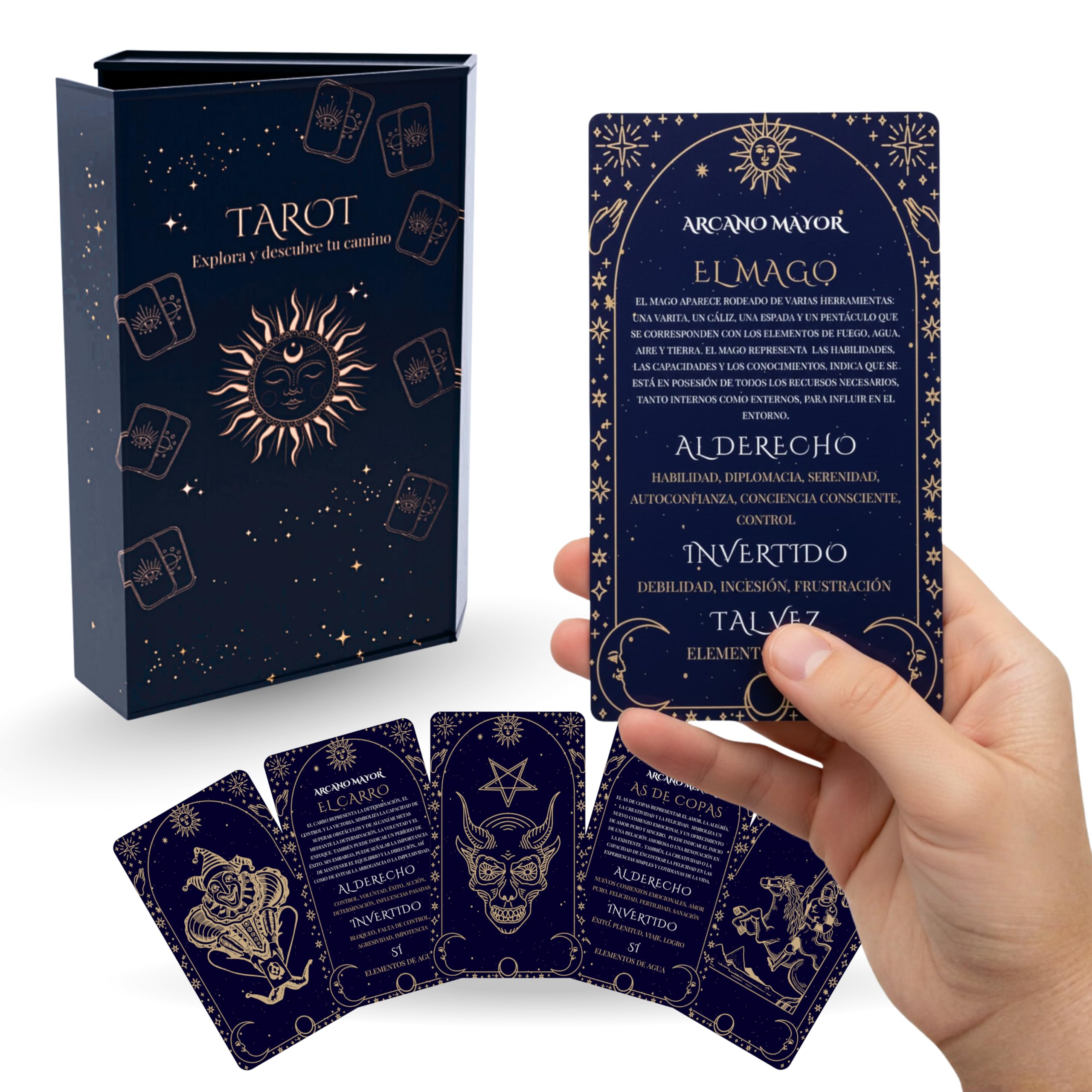 Arcano Baraja De Tarot Rider De 78 Cartas Con Significados En Español – Guía Incluida Para Principiantes