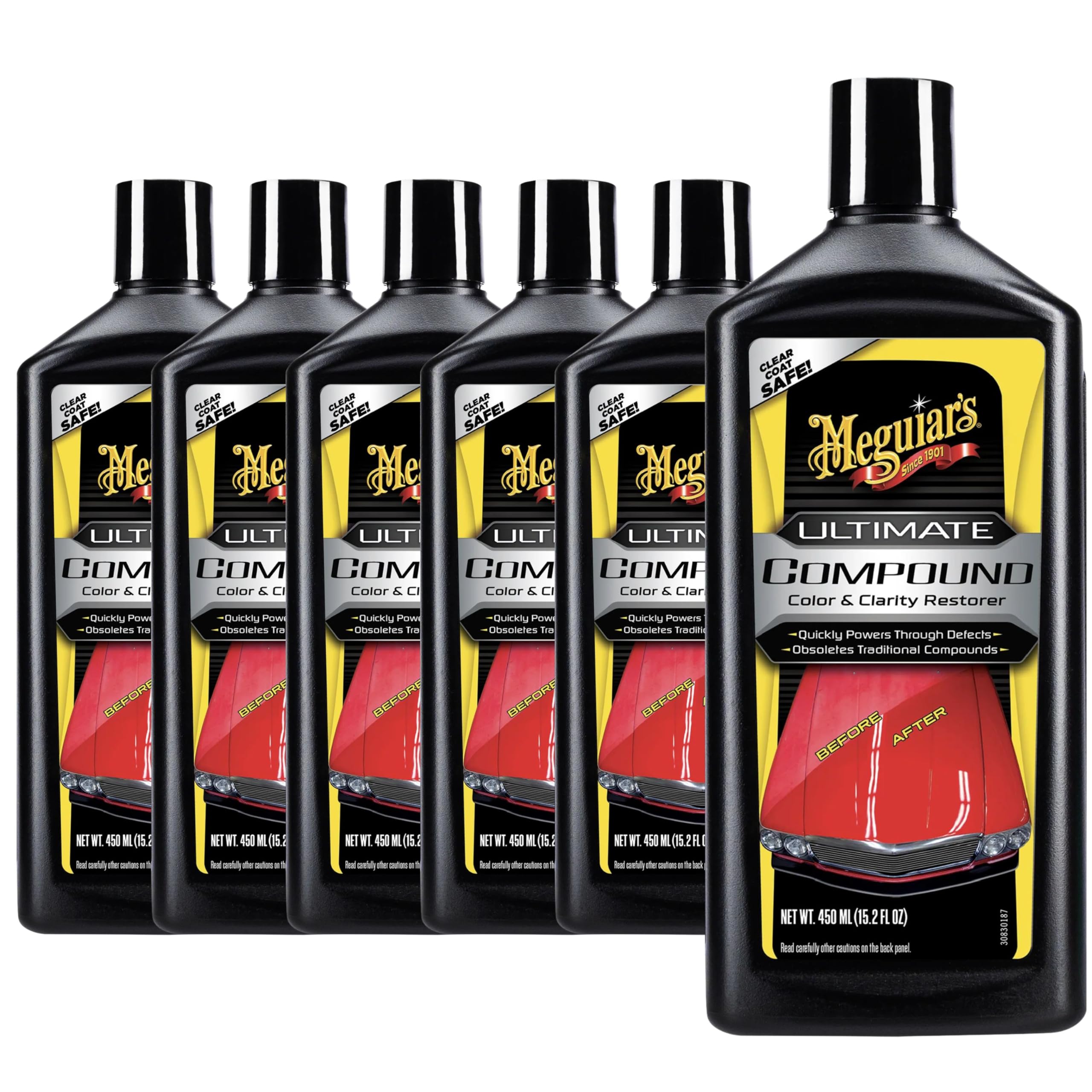 Meguiar's Ultimate Compound 15.2 oz 6 Pack Rubbing Compound Car Scratch Remover Paint Cor…