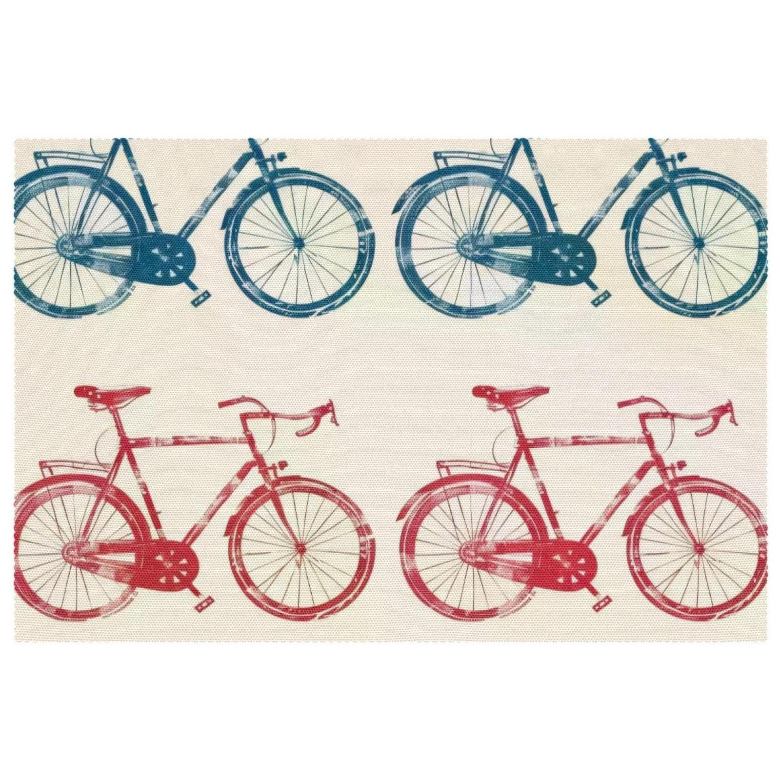 Lot de 6 sets de table antidérapants et thermorésistants bleu rouge pour cuisine moderne