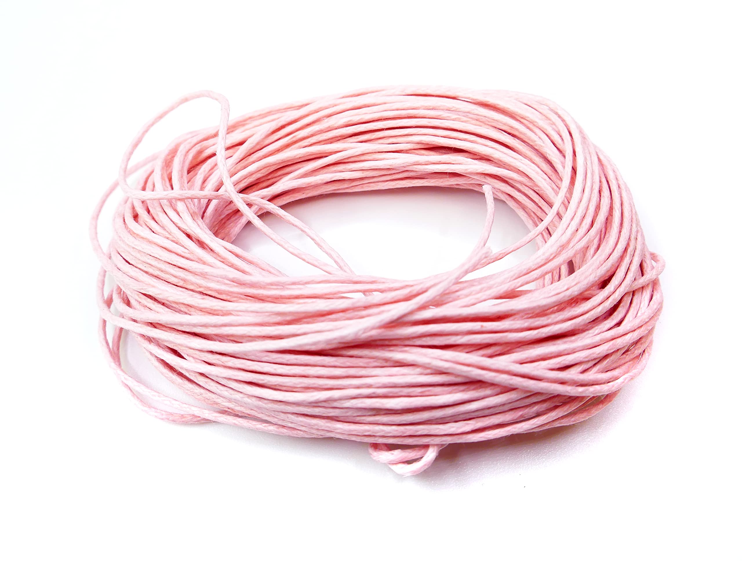 Julz Beads Pink Waxed Cotton Cord - 1Mm - Strong Flexible - P00843 10M