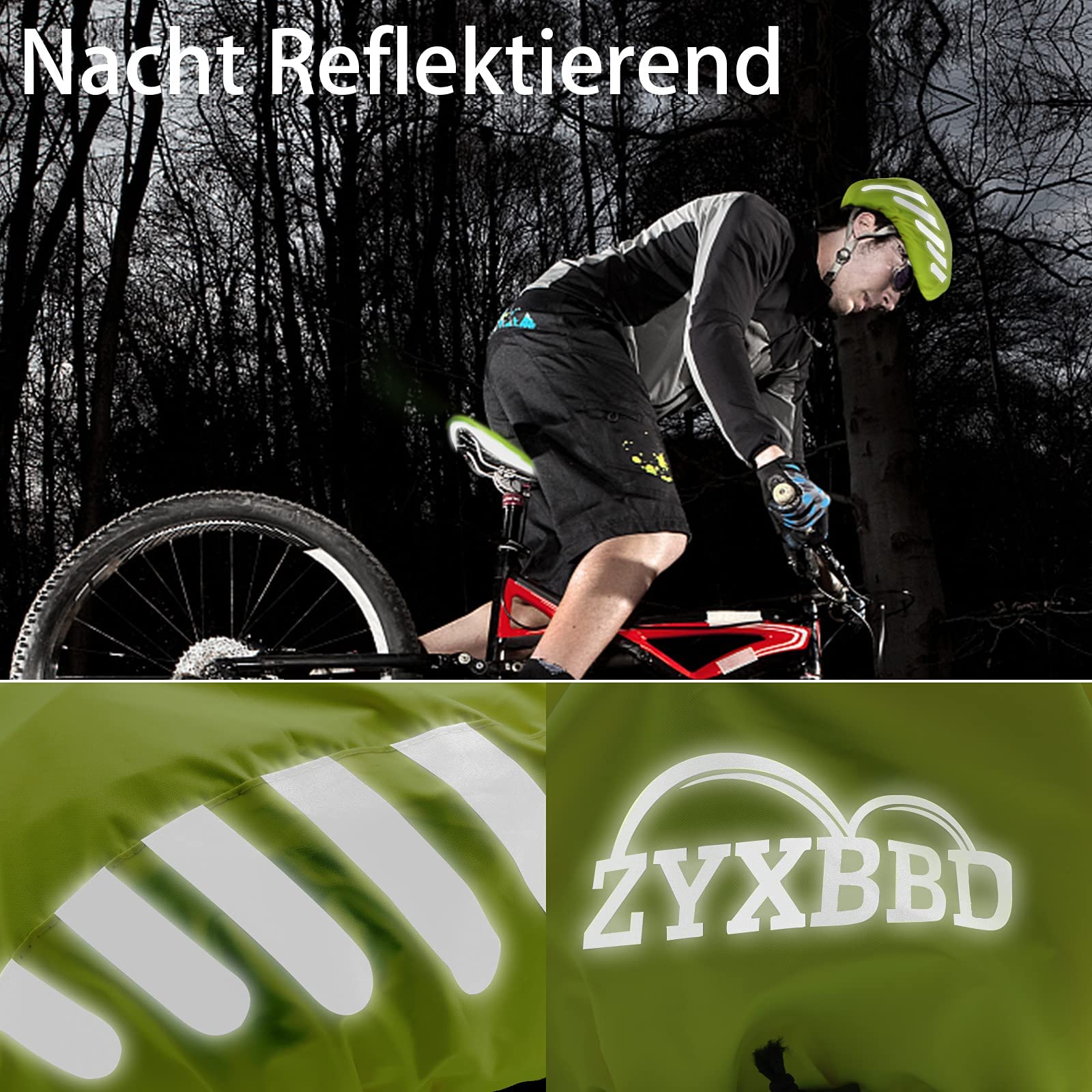 Copertura Antipioggia Per Casco Bici - 2 Pezzi Impermeabili E Riflettenti - Foto 10