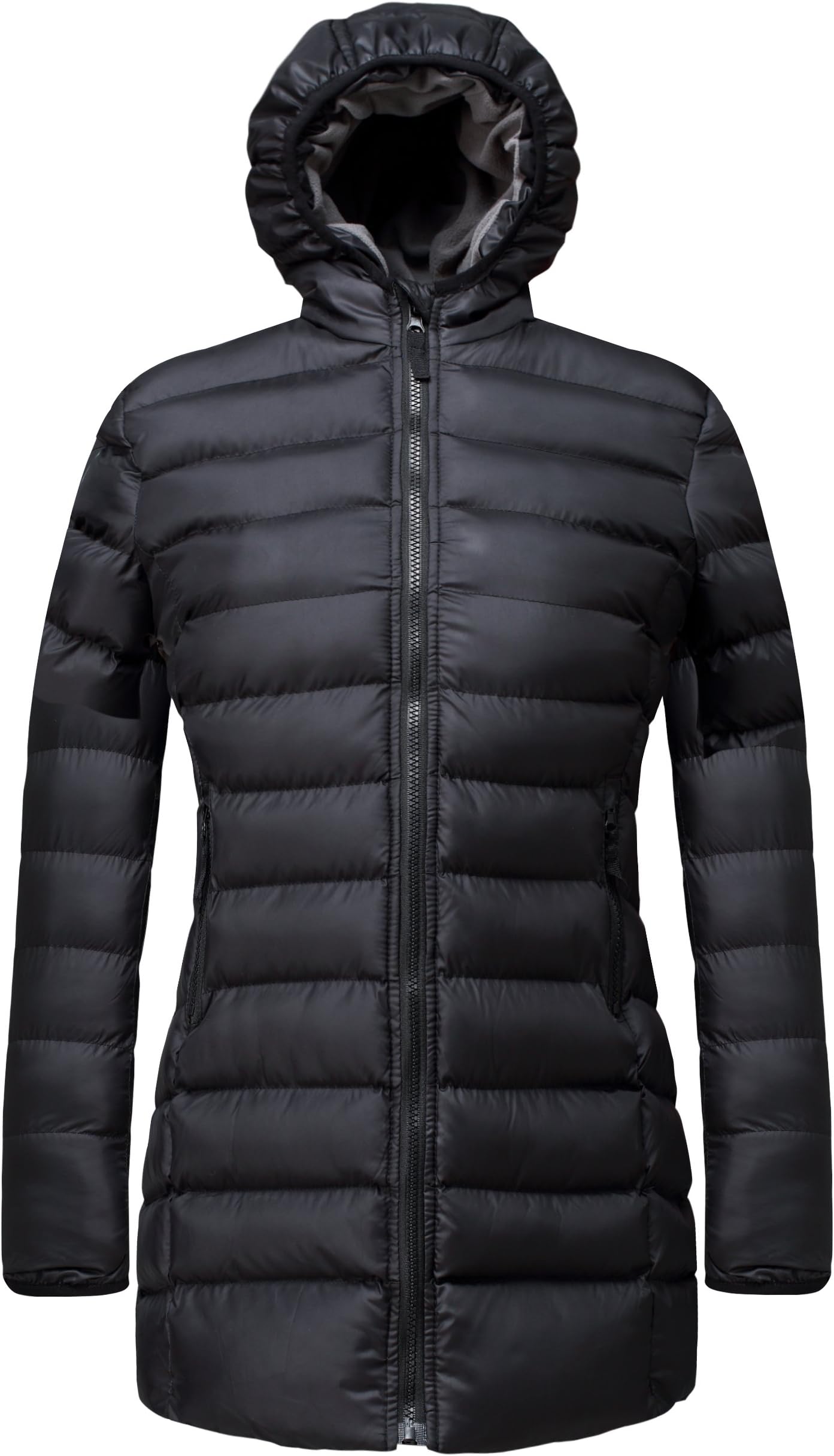 U2Wear Girls' Winter Heavy Quilt Padded Puffer Jacket Polar Fleece Lined Warm Hooded Coat