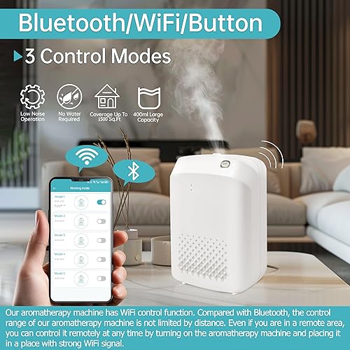 Miniatura 2 de Máquina de aire inteligente con aroma WiFi 2025 para el hogar, hotel, spa, oficina, cobertura de 1500 pies cuadrados, difusor de aire frío, difusor