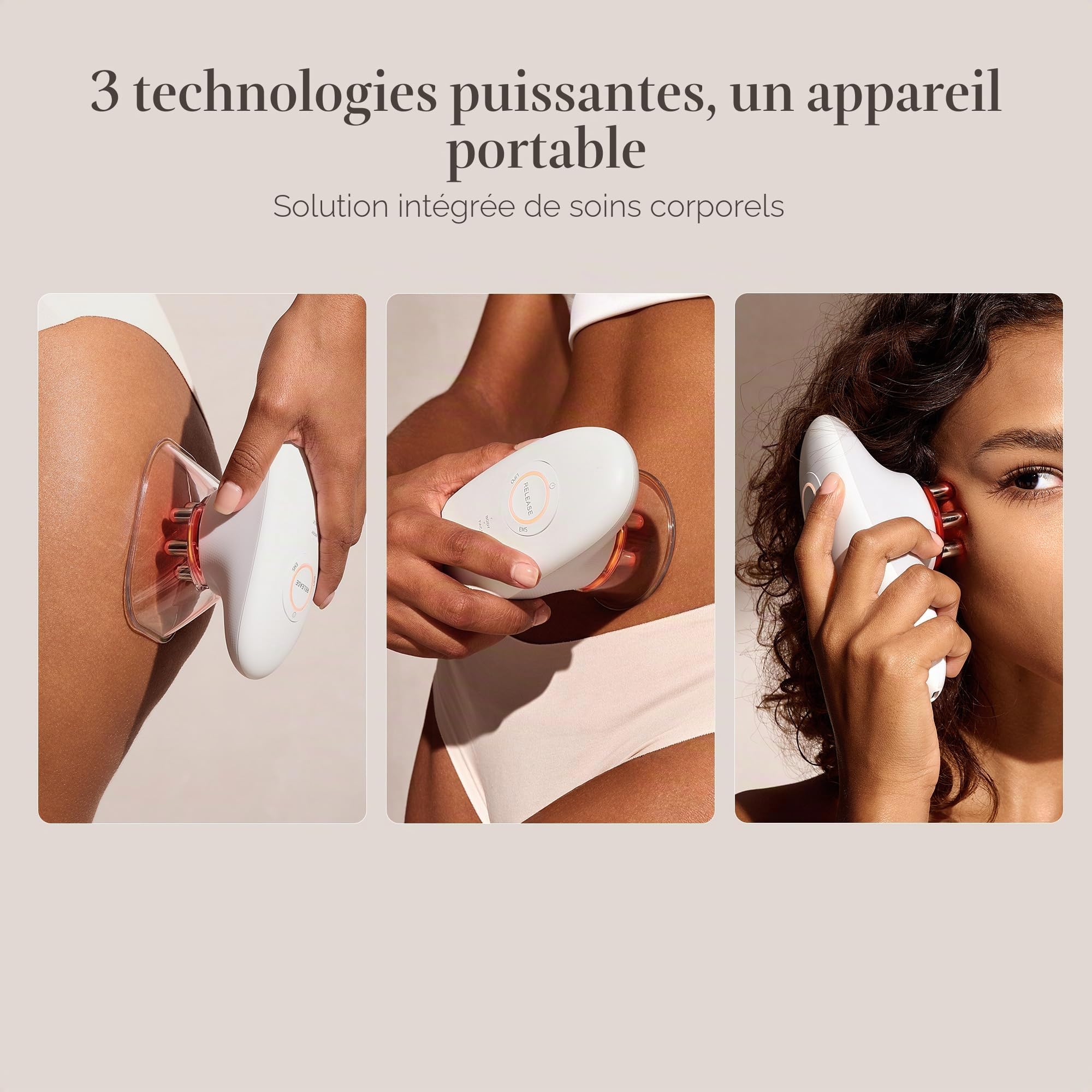 SERA Vacuum Body Contour par Project E Beauty | EMS | Thérapie par lumière LED | Tonifie et raffermit | Sculpte et sculpte | Améliore la circulation et le drainage |