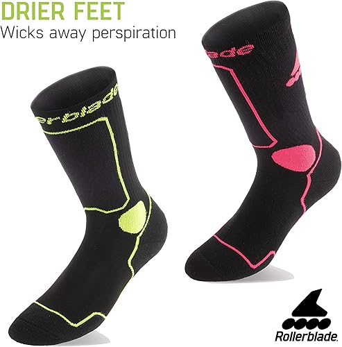 Miniatura 5 de Rollerblade Performance - Calcetines para hombre, color negro y verde