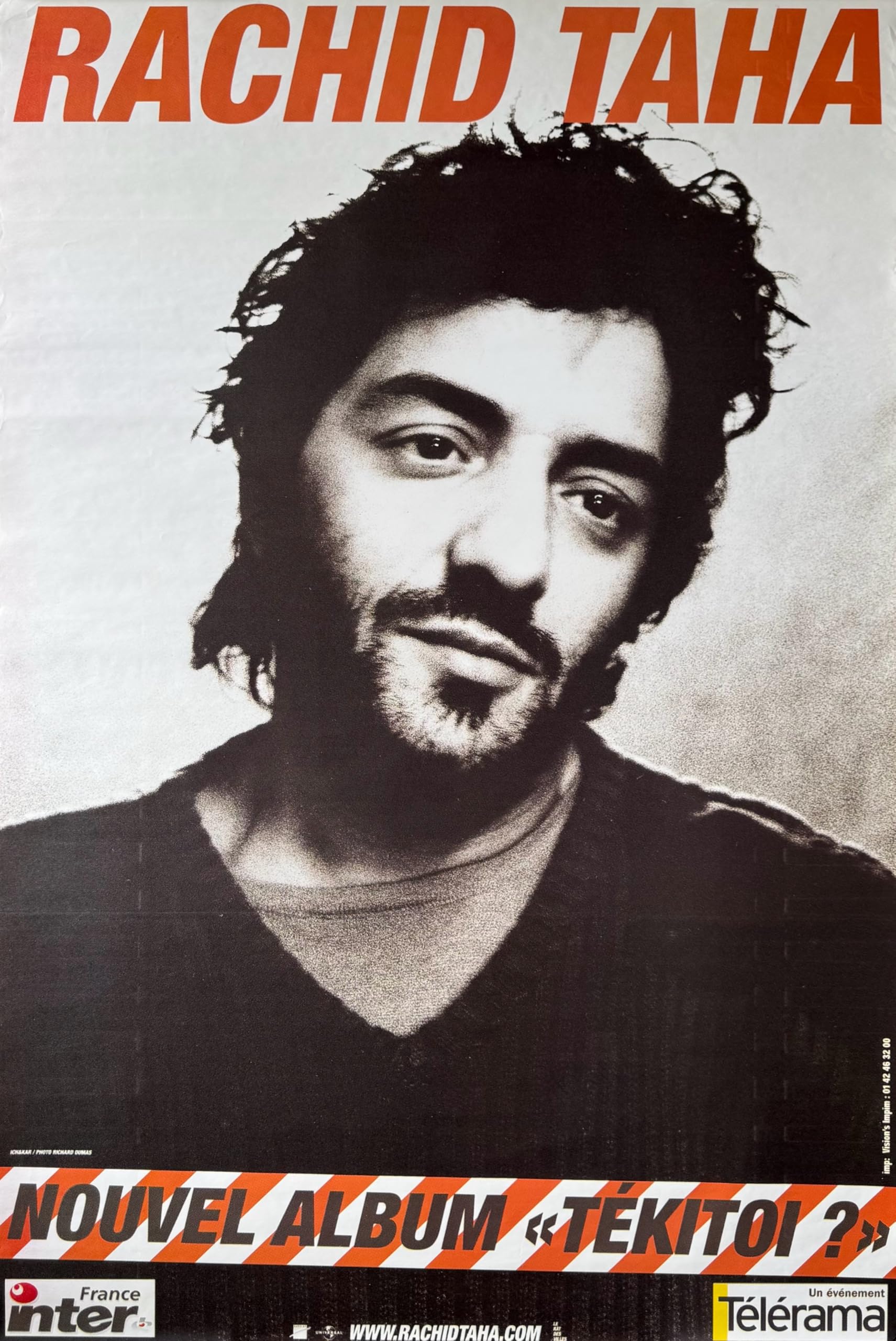Poster Rachid Taha Tékitoi 80X120Cm idéal pour salon ou studio de musique