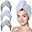 Hicober Microfiber Hair Towel, 3 Packs Hair Turbans for Wet Hair, Drying Hair Wrap Towels for Curly Hair Women Anti Frizz (Grey,Blue,Grey)