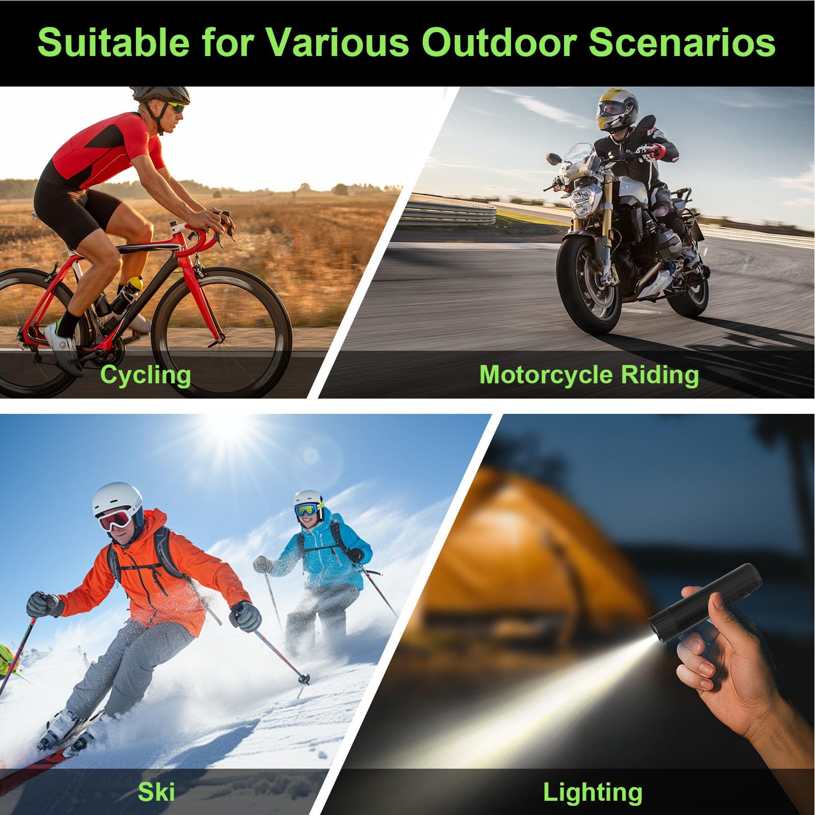 Garsent Kamera Hełmowa, Kamera Sportowa Antyokręta z Mikrofonem HIFI, WiFi 4K 140 ° Kąt Wodny Motocyklowy Rower Motocyklowy Przednia Kamera na Desce Rozdzielczej z Lekkim Wspornikiem na