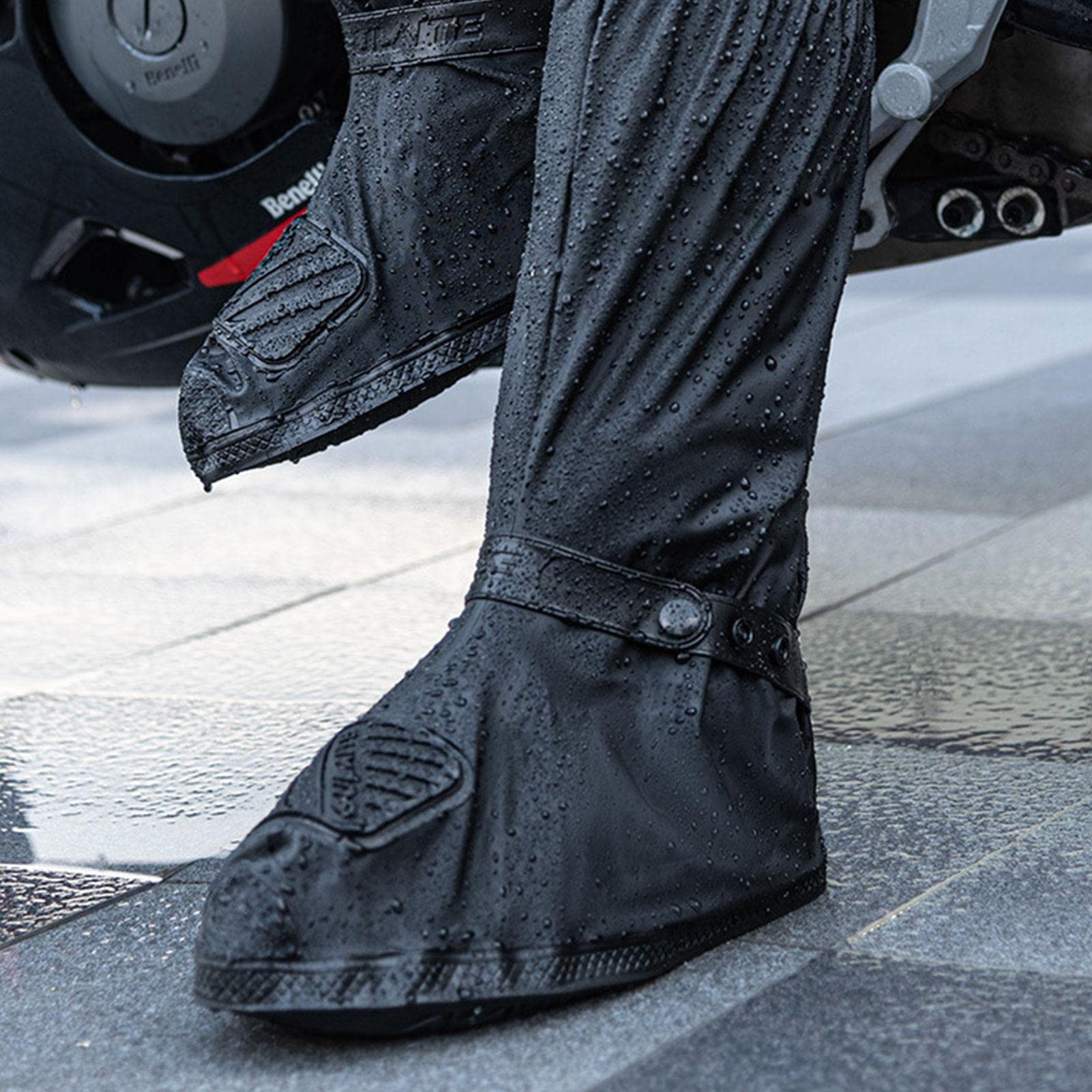 5 fundas impermeables para zapatos, botas de nieve reutilizables con reflector, antideslizantes, con cremallera, para hombres y mujeres, para jardinería, motocicleta, ciclismo Keloc | reflector, antideslizantes, con cremallera, para hombres y mujeres, par