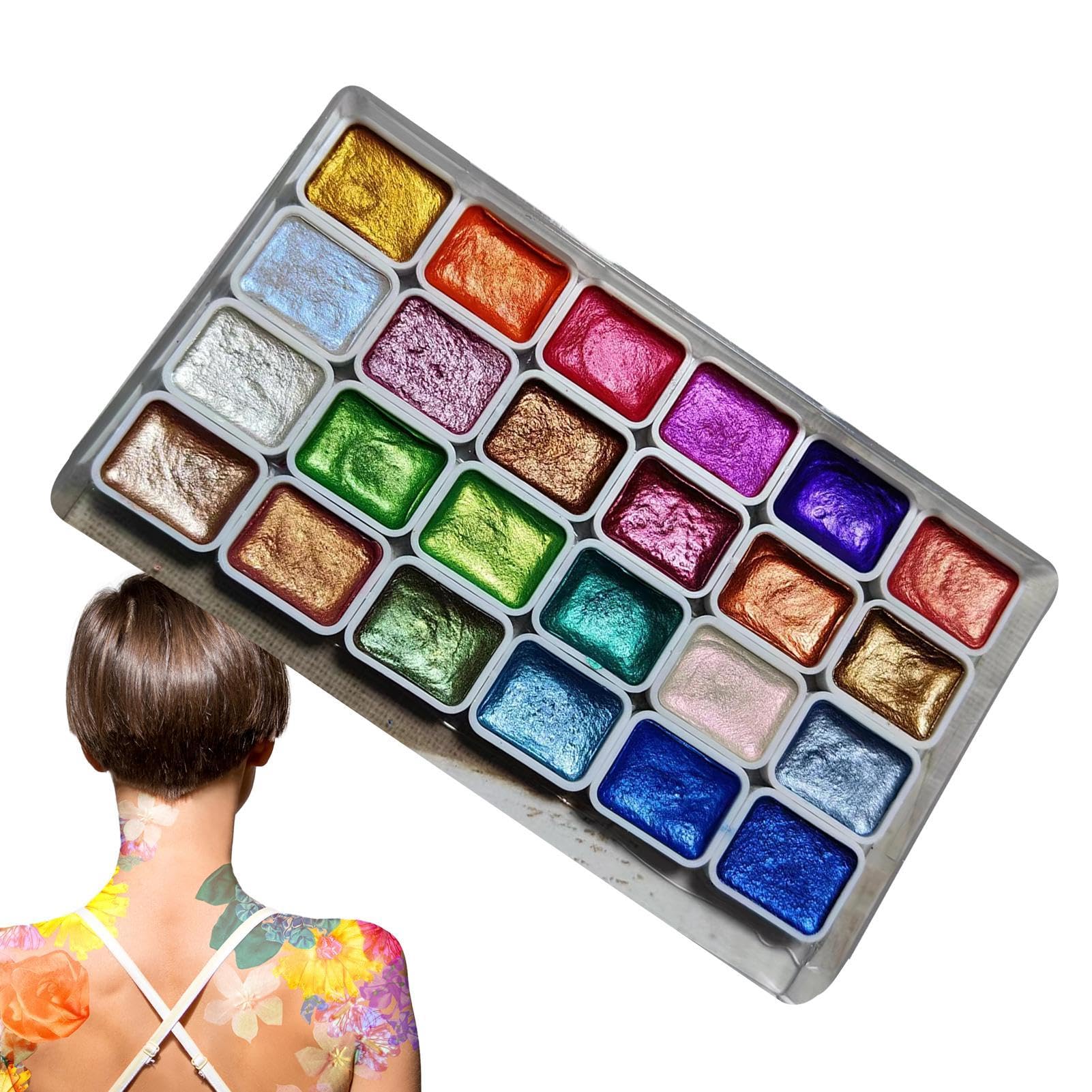 Watercolor Paint Set With 20 Shimmer Colors, Shiny Pearl Pigments For Art, Pearl Watercolor Set, Perfect Gift For Art Enthusiasts - View #6