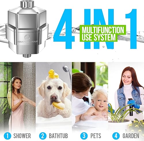 Miniatura 7 de AquaHomeGroup Filtro de ducha de 20 etapas para agua dura, filtro universal de alto rendimiento para cloro, fluoruro, metales pesados, filtro de