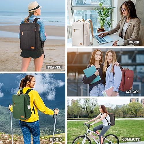 Miniatura 6 de Hp hope Mochila para laptop para mujer, mochila de trabajo de 15.6 pulgadas con puerto USB, mochila para viajes, universidad, Beige, Mochila para