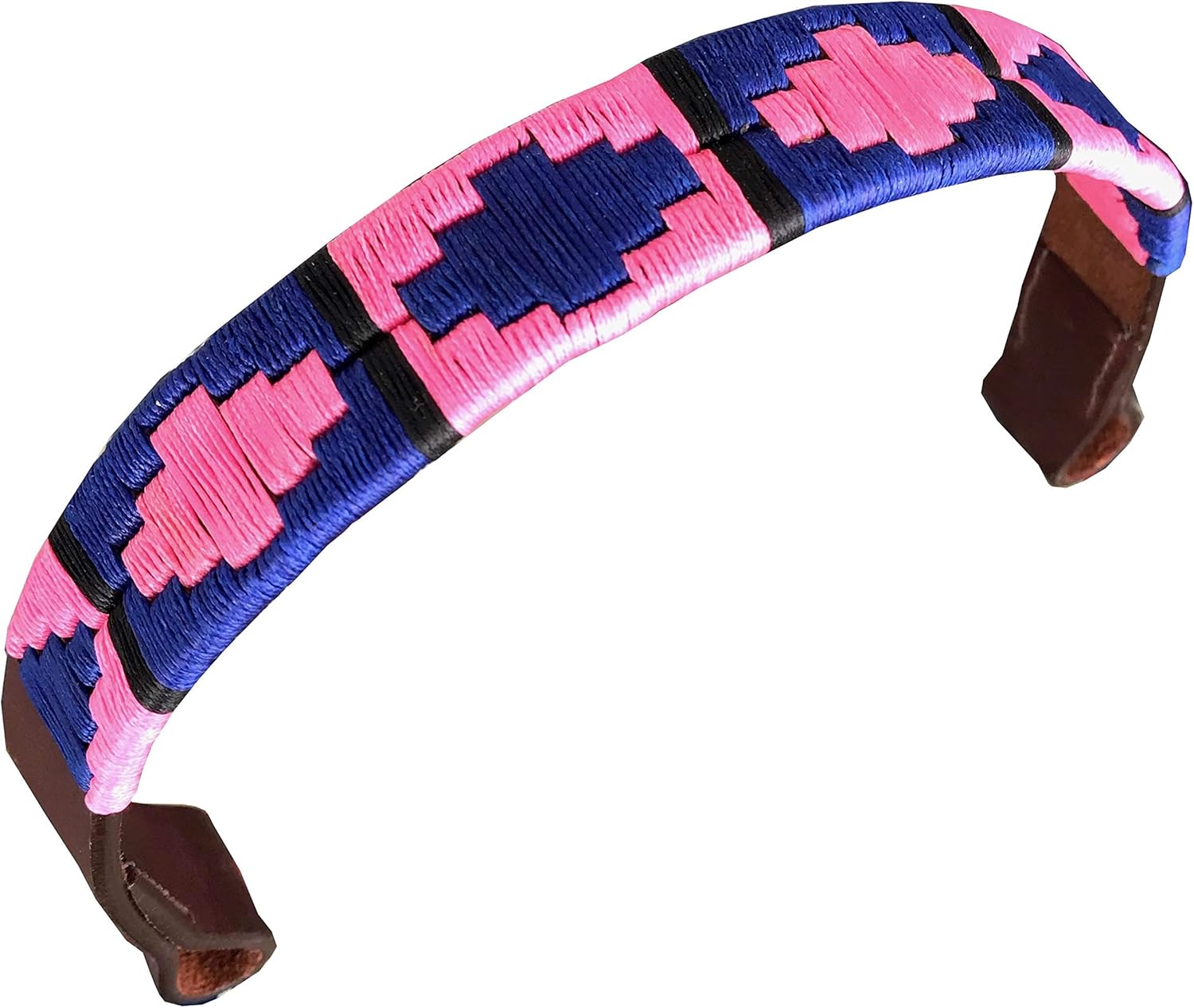 CARLOS DIAZ Designer Genuine Leather Waxed Embroidered Gaucho Polo Horse Bridle Browband