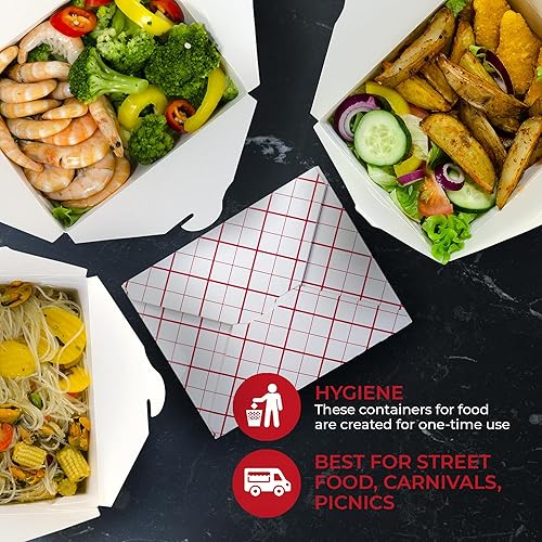 Miniatura 8 de Cajas para llevar (paquete de 60) 45 oz de papel de cartón blanco Togo contenedores chinos para llevar biodegradables Eco To Go Contenedores de