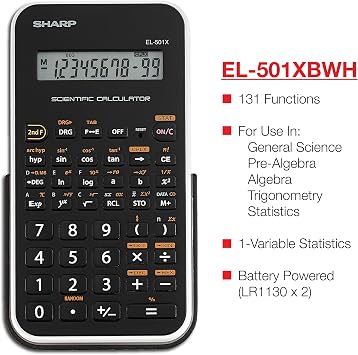 Sharp EL501X2BWH Engineering/Scientific Calculator
