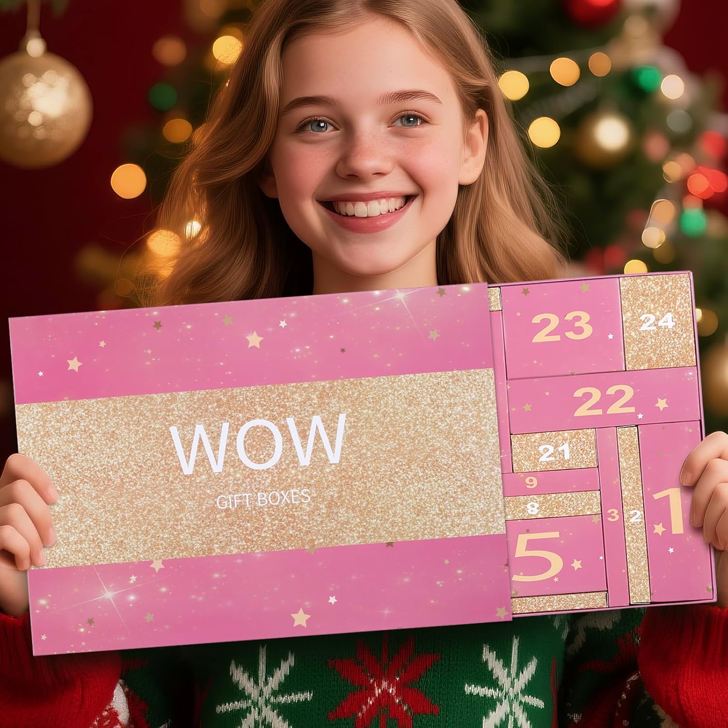 Makeup Advent Calendar 2025, 24 Days Christmas Holiday Xmas Countdown Calendar Beauty Make up Surprises Gift Set For Teens Gilrs Women - Image 2