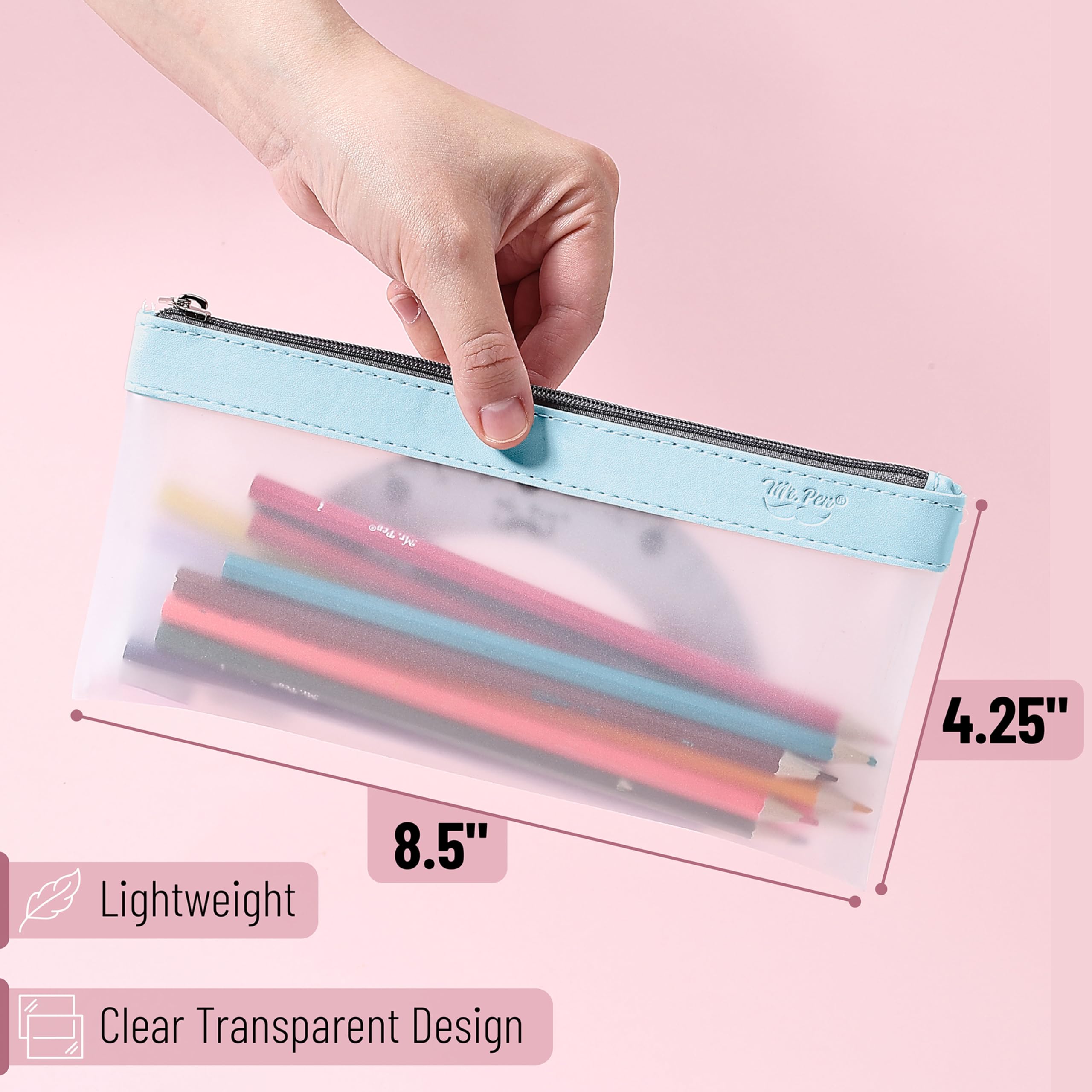 Mr. Pen- Clear Pencil Pouch, 3 Pack, Clear Pencil Case, Pencil Bags, Clear Pouch, Back to School Supplies - Image 3