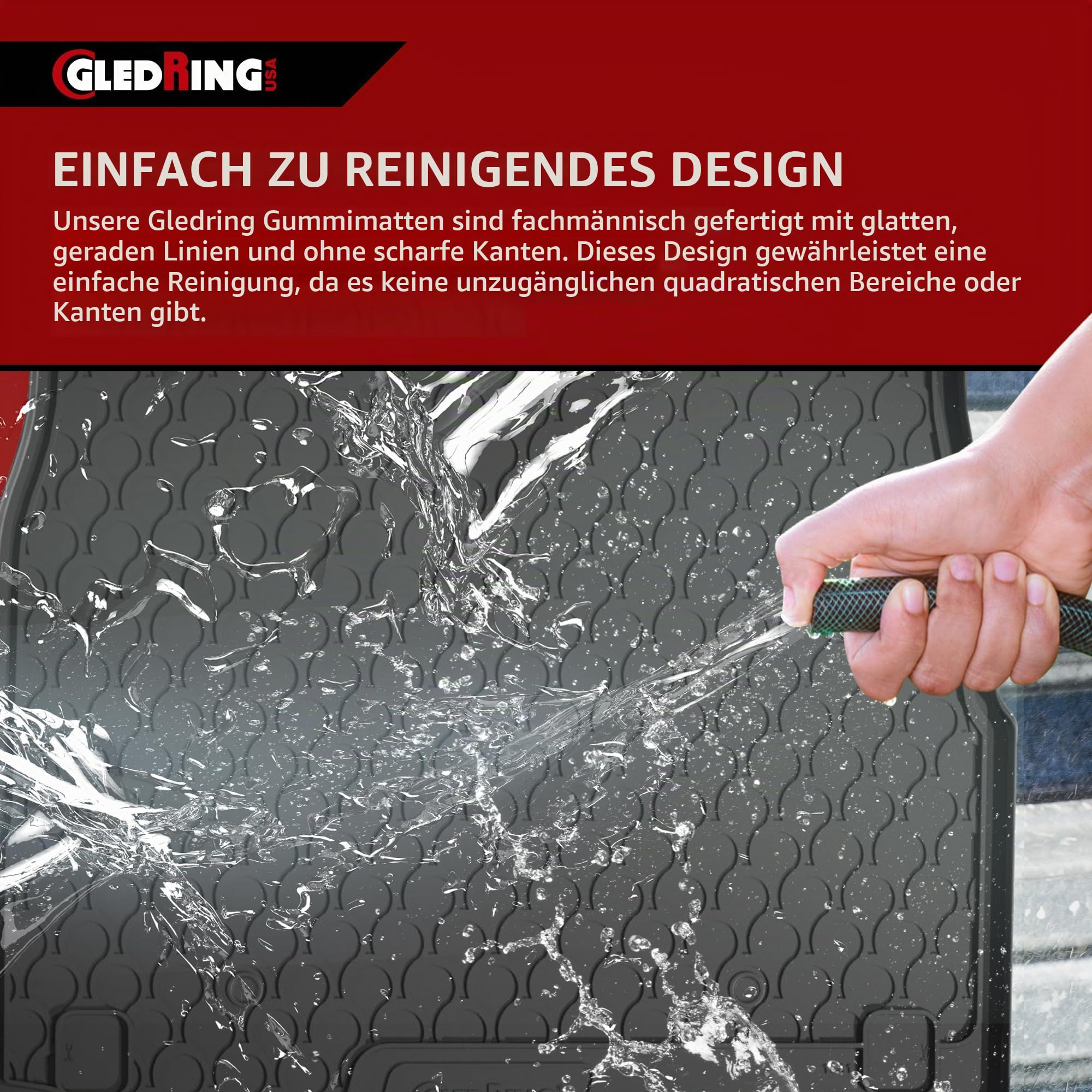 Gledring Satz Gummimatten passgenau | kompatibel mit Hyundai Tucson (NX4E) 48V Mild Hybrid 2020- exkl. Full Hybrid (T-Profil 4-tlg. + Montageclips)