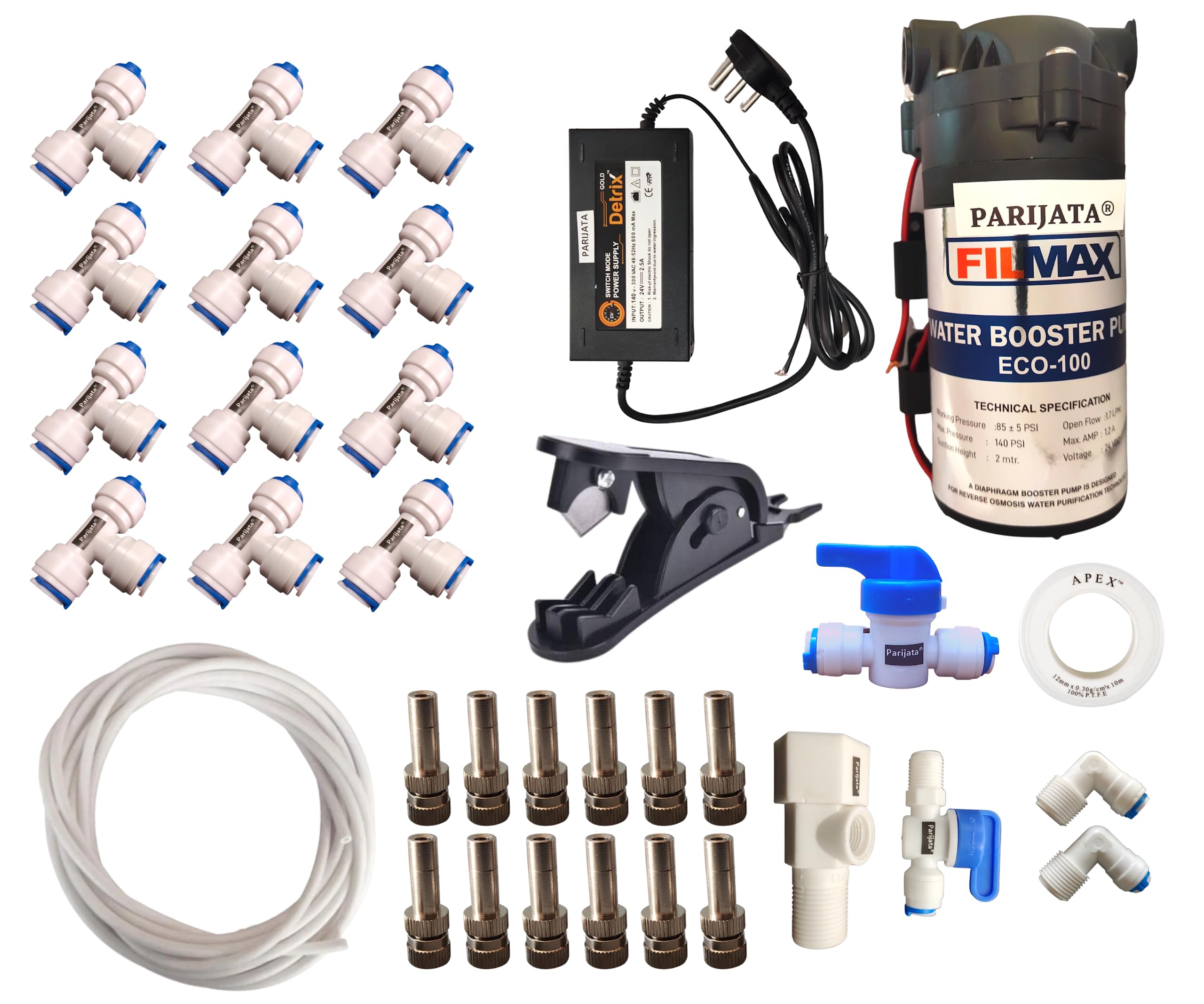 Buy PARIJATA DIY Misting System Kit with Nozzles, Mist Pump, smps, Pipe