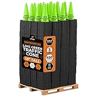 Vista 38 de Xpose Safety Cono de tráfico verde lima de 28 pulgadas, paquete de 4, cono de seguridad de PVC de alta calidad para estacionamiento, precaución