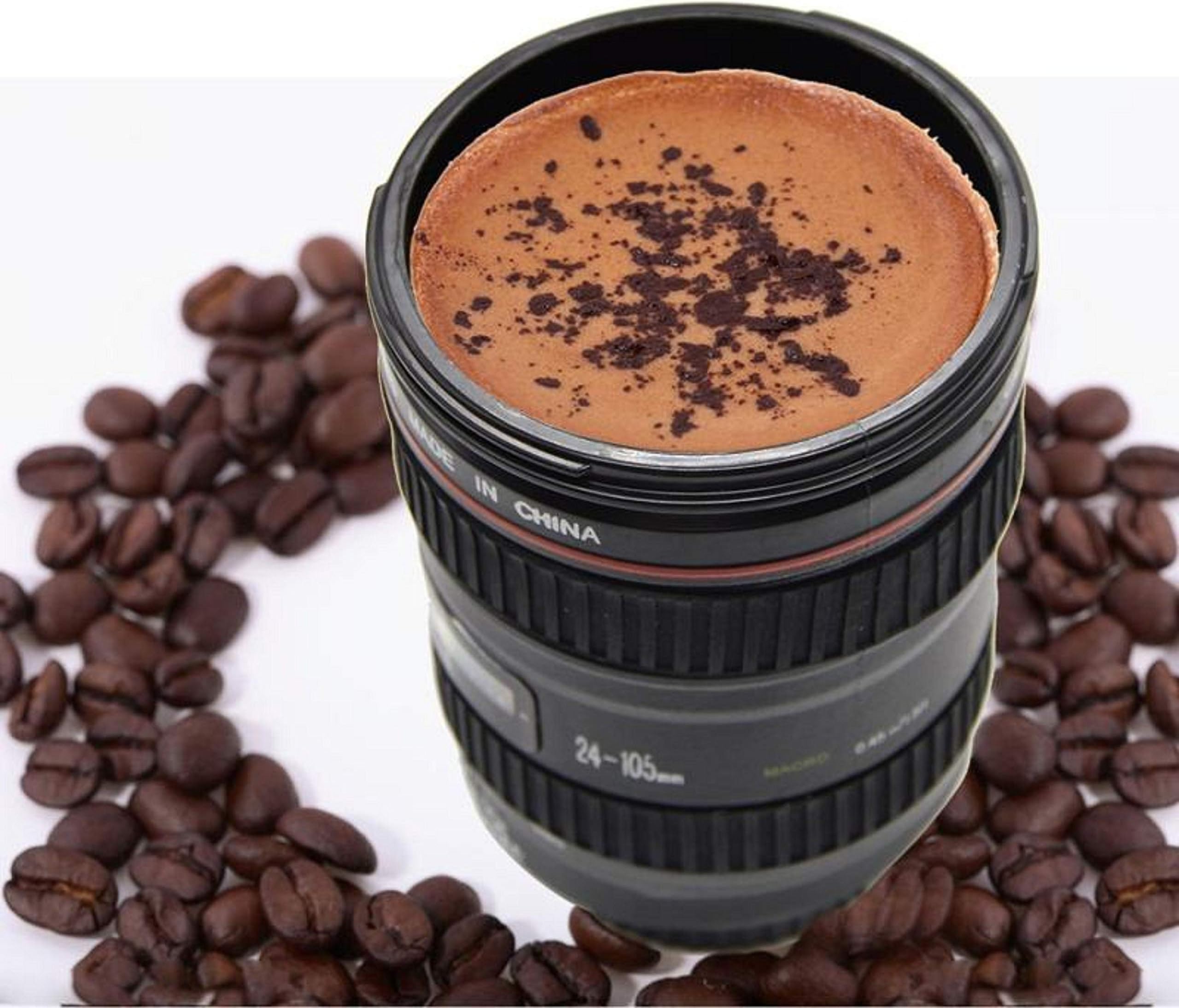 Gadget Paradise Stainless Steel Camera Lens Mug - Black
