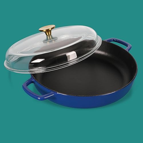 Miniatura 7 de Sur La Table Kitchen Essentials - Sartén de hierro fundido esmaltado de 3.75 cuartos de galón, todo en uno, multiusos, no tóxico, antiadherente, con