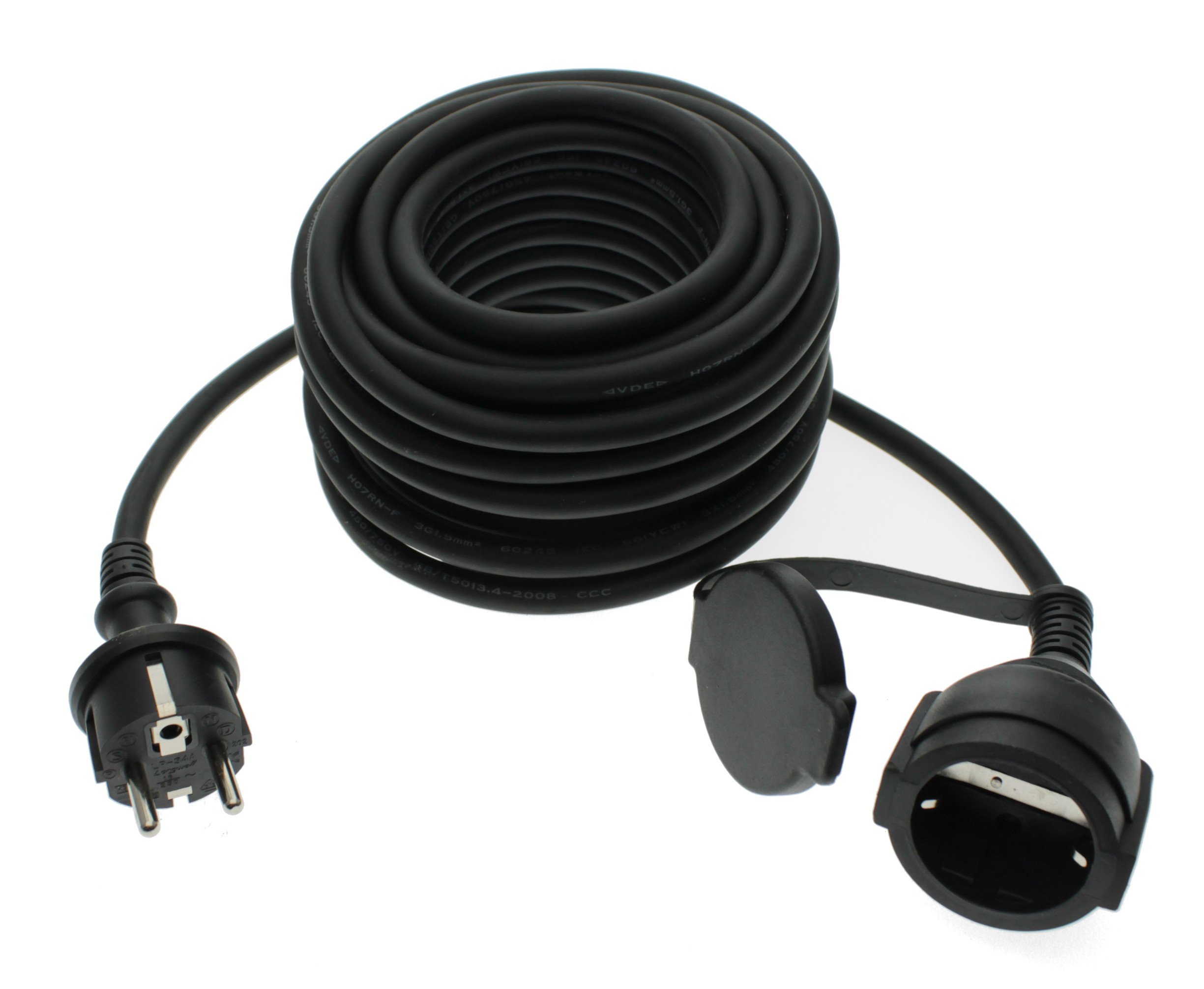 10 m Verlängerungskabel Outdoor IP44 schwarz Trango TG-10MCB (1,70€/ m)