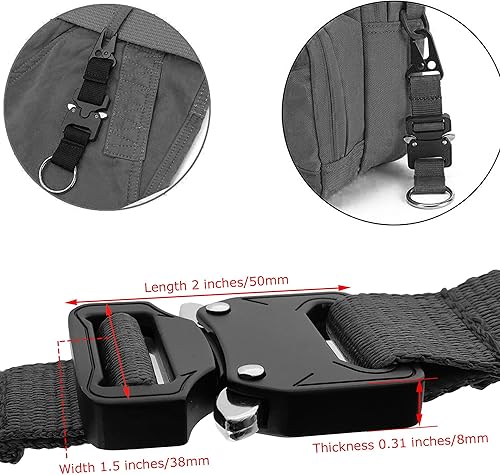 Miniatura 4 de Llavero táctico militar para hombres, mosquetón de liberación rápida, llaveros EDC Gear con anillo de acero inoxidable