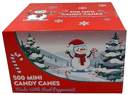 Miniatura 2 de Mini bastones de caramelo rojos y blancos hechos con menta real, paquete a granel de más de 500 mini bastones de caramelo a granel, dulces navideños