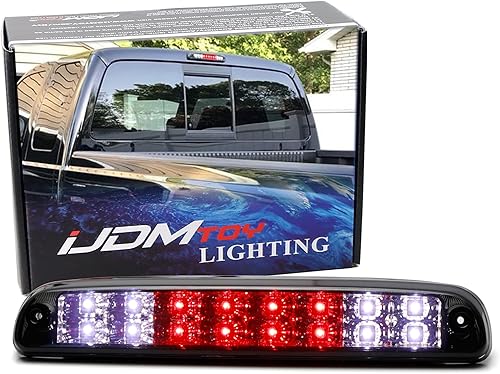 iJDMTOY Lente ahumada Full LED de montaje alto, tercera luz de freno/freno compatible con Ford F-250 F-350 Super Duty 1999-2016 y Mazda Serie B