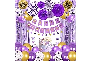 Purple and Gold Birthday Decorations for Women and Girls
