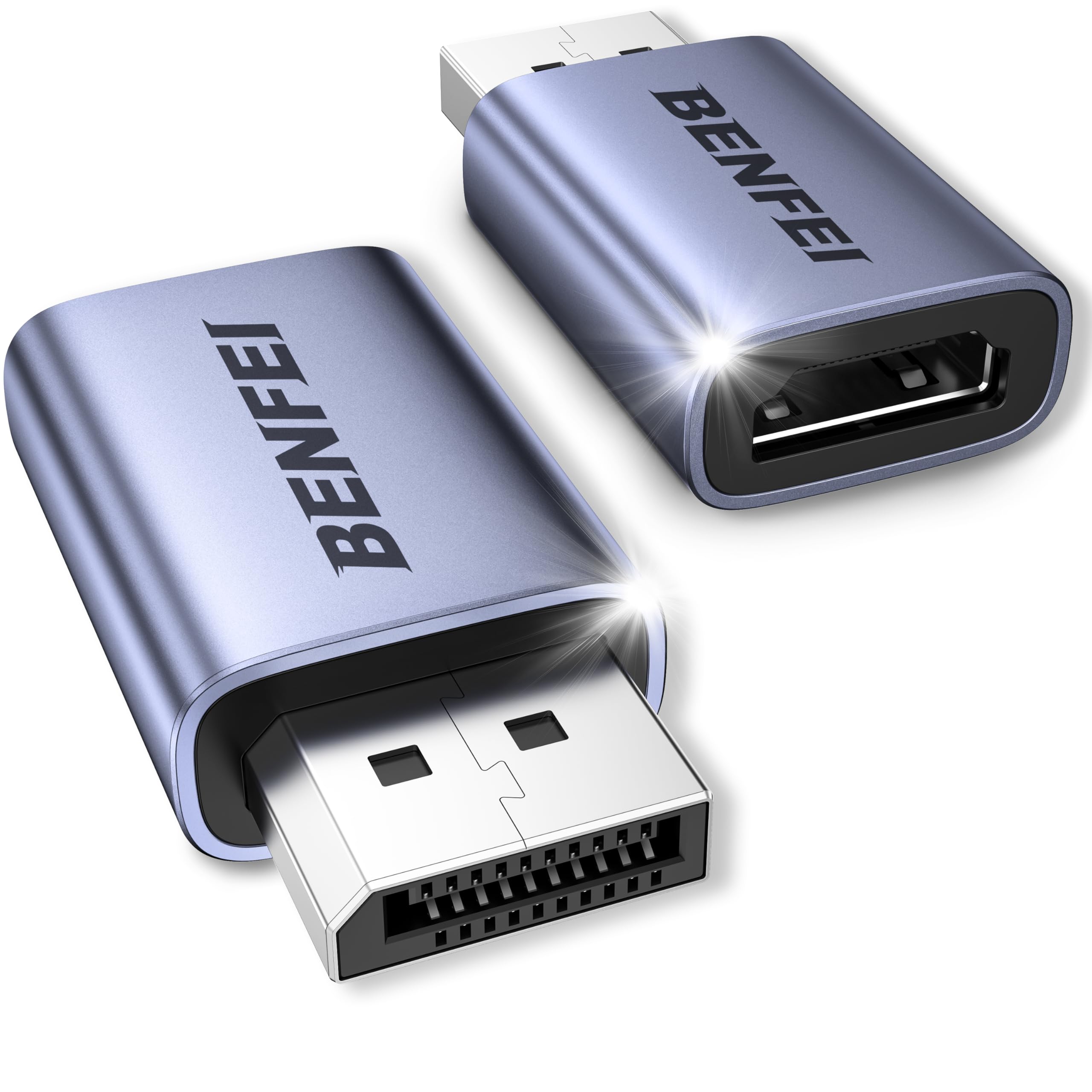 BENFEI Adattatore DisplayPort a HDMI 4K, confezione da 2, convertitore unidirezionale DP 1.2 a HDMI 1.4 maschio a femmina - Compatibile con laptop, desktop, monitor, HDTV, schede grafiche AMD/NVIDIA