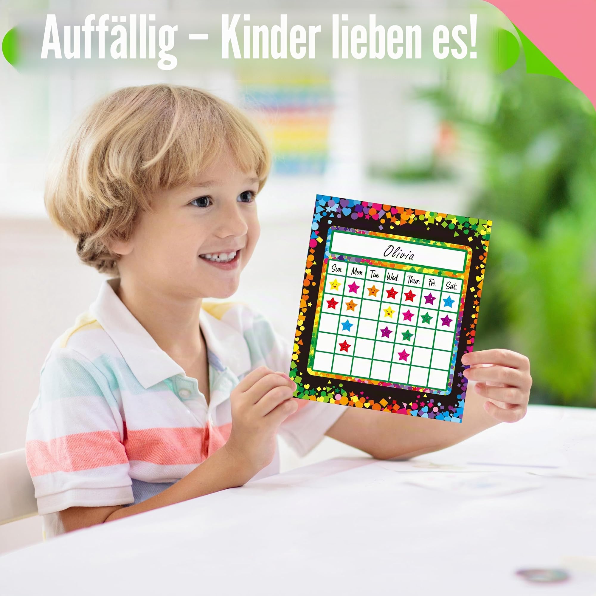 66 Belohnungstafel/Star Chart in 2 Designs mit 2024 Sternstickern