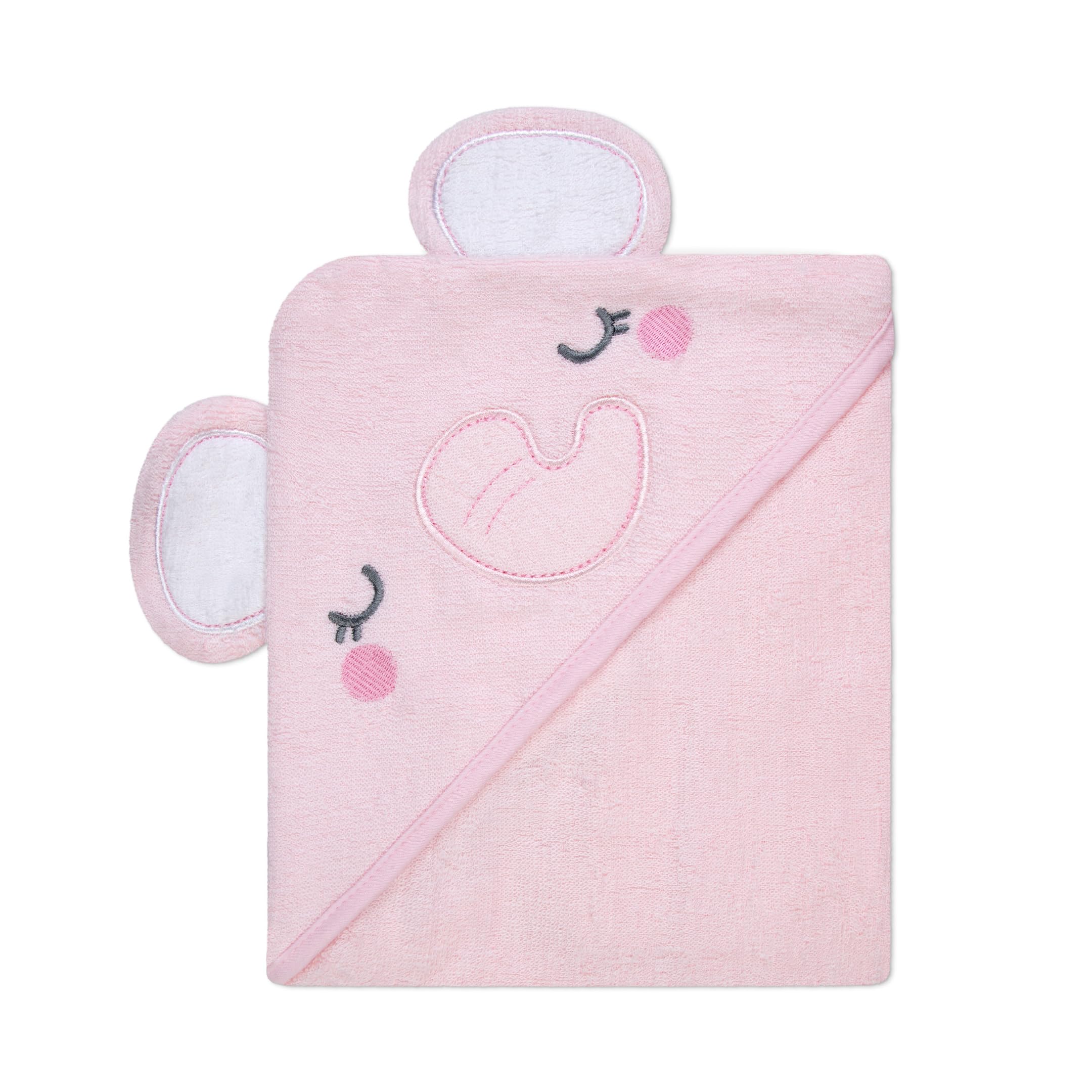 Rene Rofe Hooded Towel with 3D Ears - 100% Cotton Ultra Absorbent, Super Soft Baby Bath Towels for Babies, Toddler, Infant