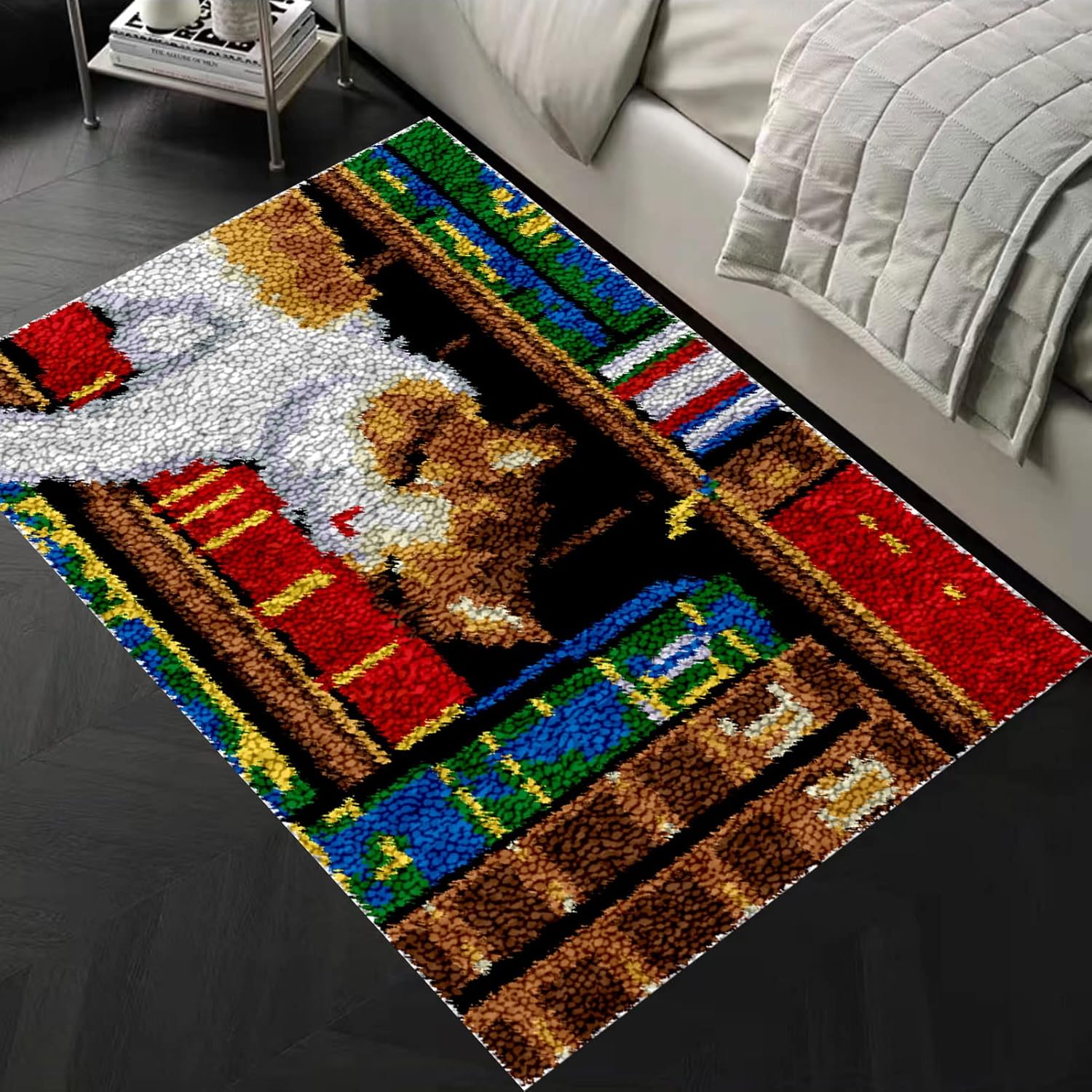 JIBIO Anfänger DIY Teppich, Knüpfteppich Zum Selber knüpfen, Unfinished