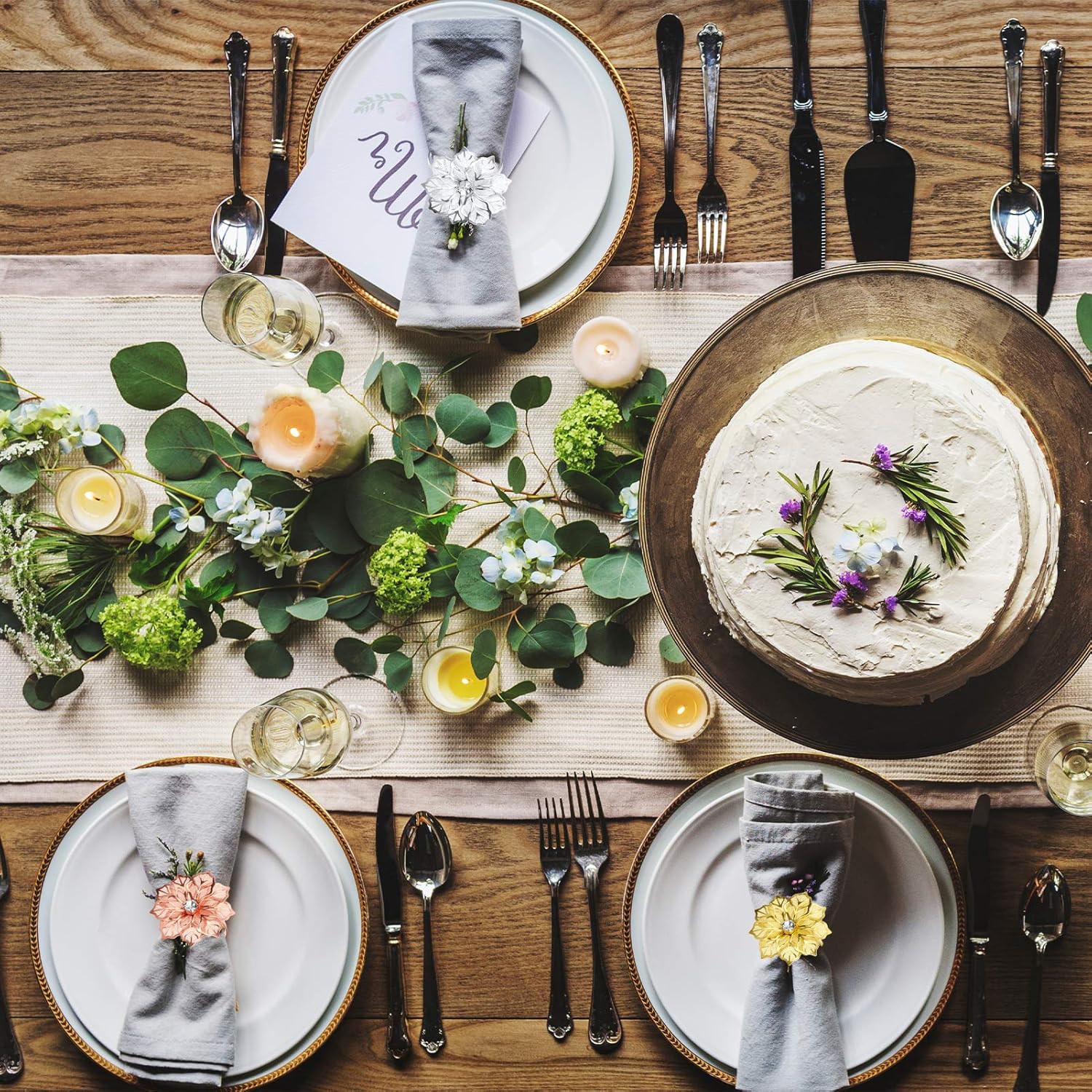 Crаzу Dеаlѕ LASZOLA Set of 12 Alloy Flower Napkin Rings Hollow Out Floral Napkin Holder with Rhinestone, Exquisite Household Napkins Rings Set for Easter Christmas Thanksgiving Dinner Wedding Decor (Gold)