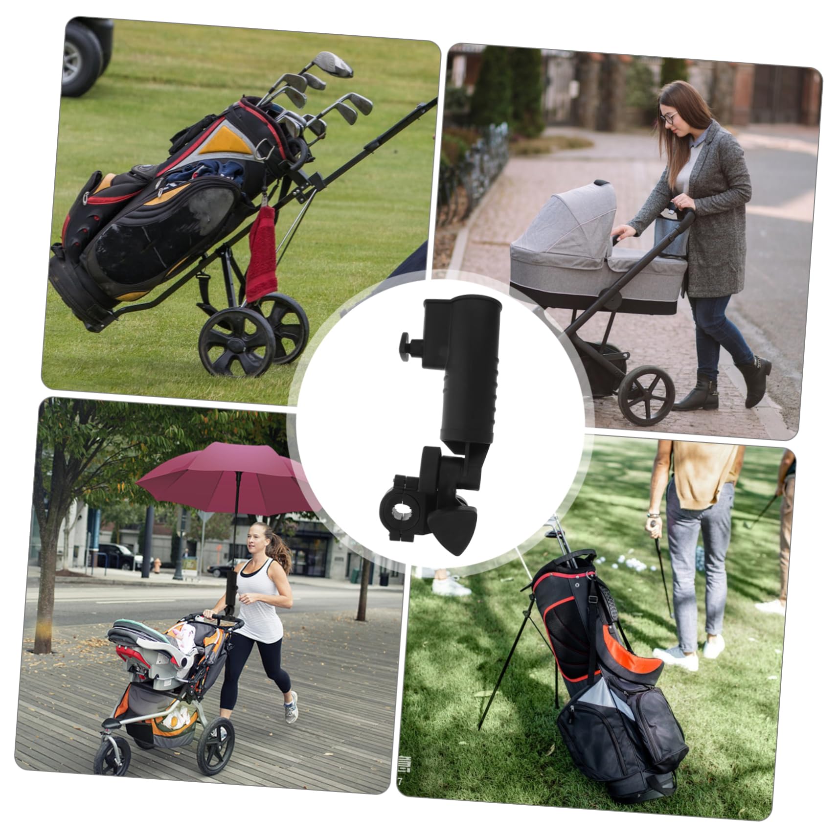 Golf-Trolley Regenschirmhalter Für Runde Griffe Verstellbarer Schirmclip Für Kinderwagen Rollstühle Und Campingstühle Schützt Vor Sonne Und Regen Langlebige Und Praktische