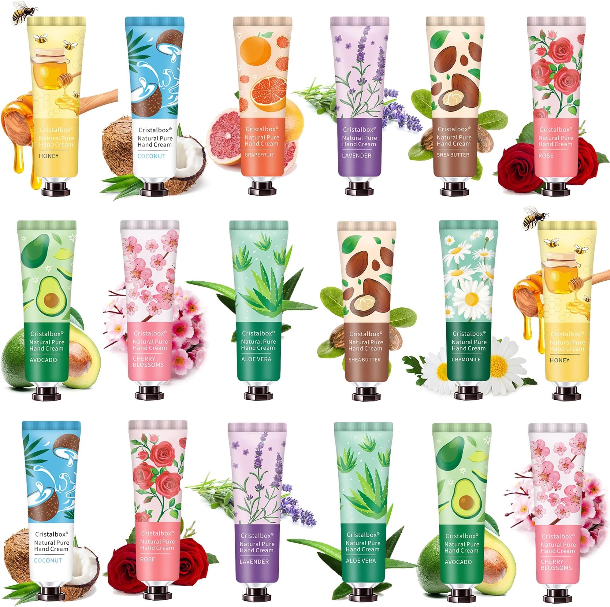 18 Pack Hand Cream Gift for Women,Stocking Stuffers for Women,Teen Girls,Christmas Gifts Bulk Gifts,Small Gifts,Mini Moisturizing Hand Lotion Travel Size in Bulk for Dry Cracked Hands
