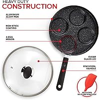 Vista 3 de Modern Innovations Sartén antiadherente de 4 tazas con tapa, sartén para huevos fritos, sartén para tortillas, mini sartén para panqueques