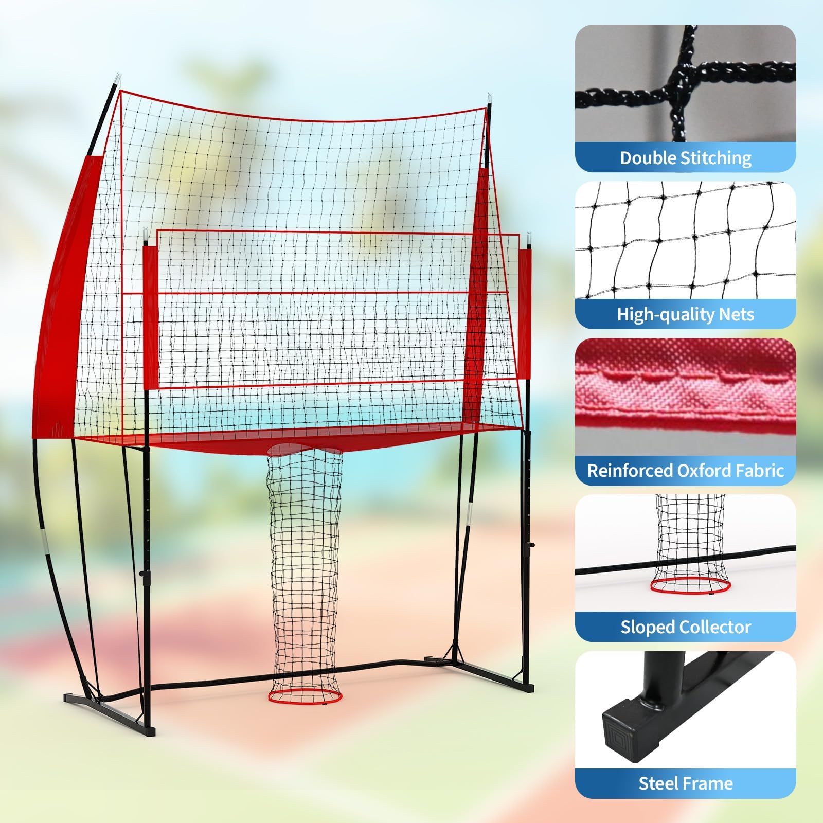 Filet de Volley-Ball réglable 2,4 x 3,4 m avec sac de transport